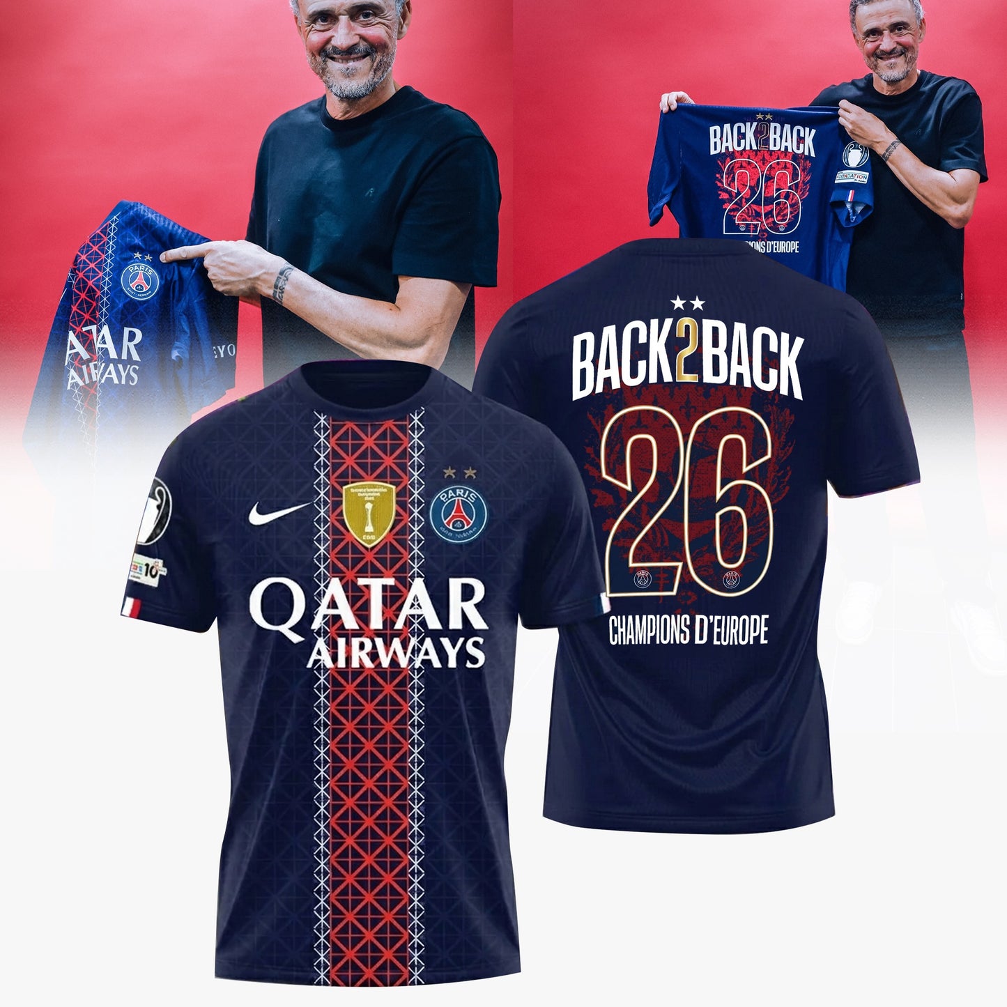 Limited Edition PSG UCL Champions 2026 European Champions Shirt DatND TANND