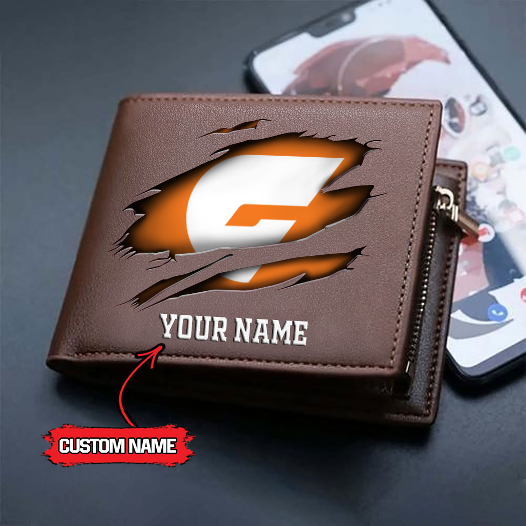 AFL x GWS Custom Name Leather Wallet HLP 5026 hlphuong