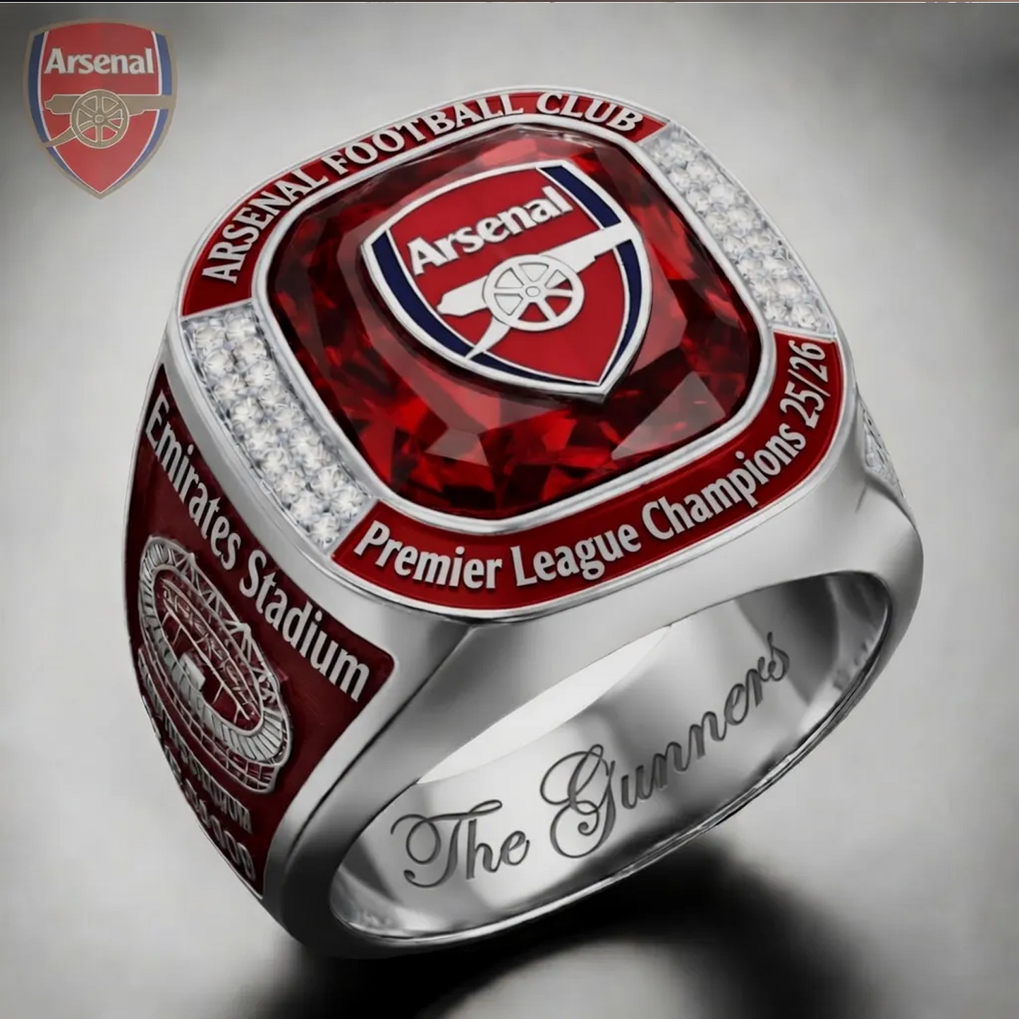 ARS FC Premier League Champions 2526 3D Engraved Ring V2 2205 DatND DVT