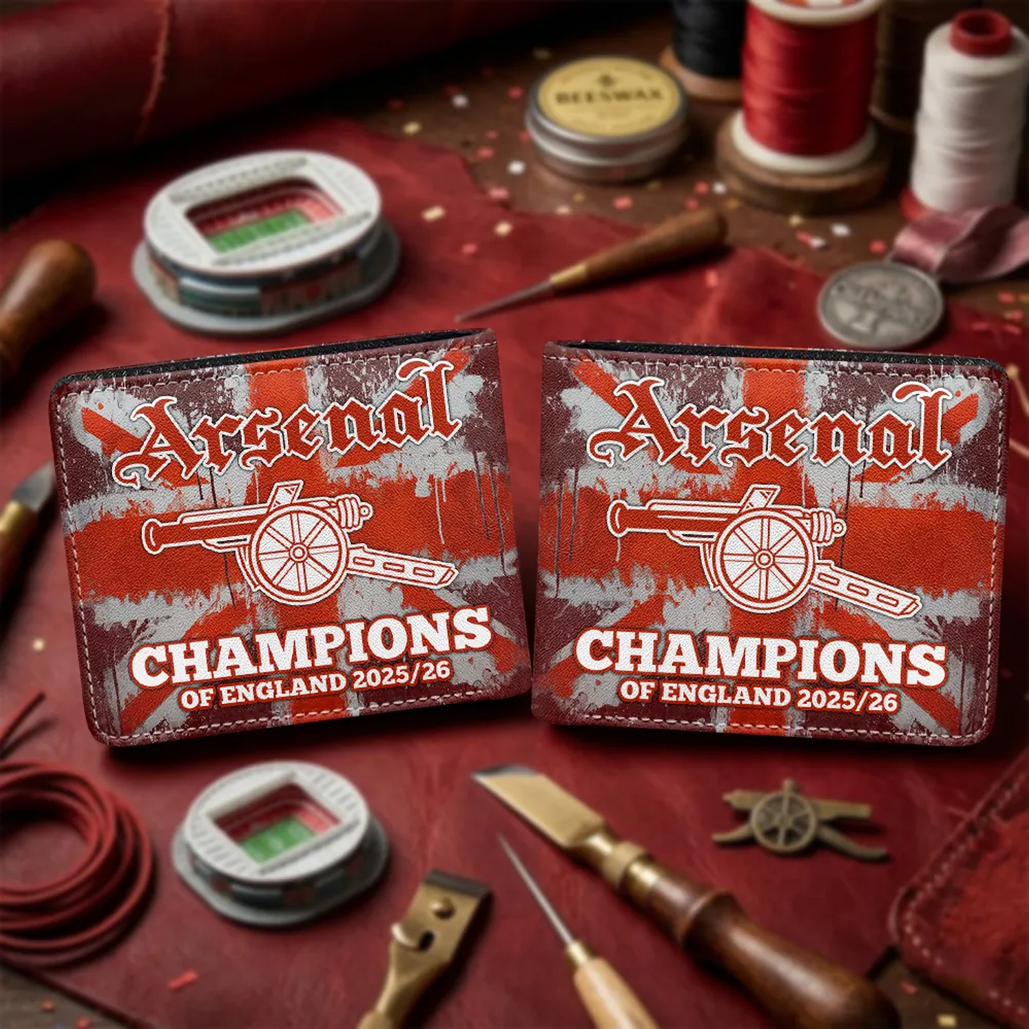 ARS FC Premier League Champions 2526 3D Leather Men Wallet 2405 V5 DatND DVT