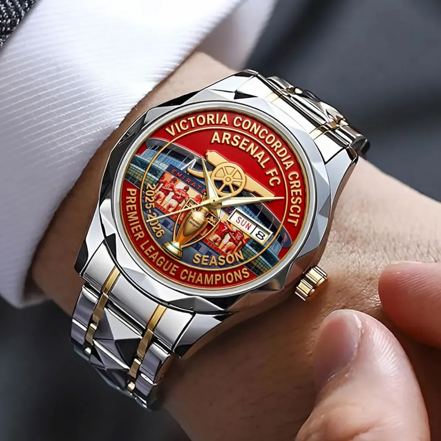 ARS FC Premier League Champions 2526 Alloy Luxury Quartz Watch 2505 V3 DatND DVT