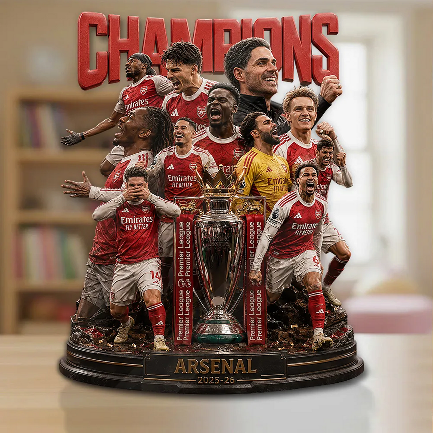 ARS FC Premier League Champions 2526 Custom Shape Acrylic Plaque V5 2205 DatND DVT
