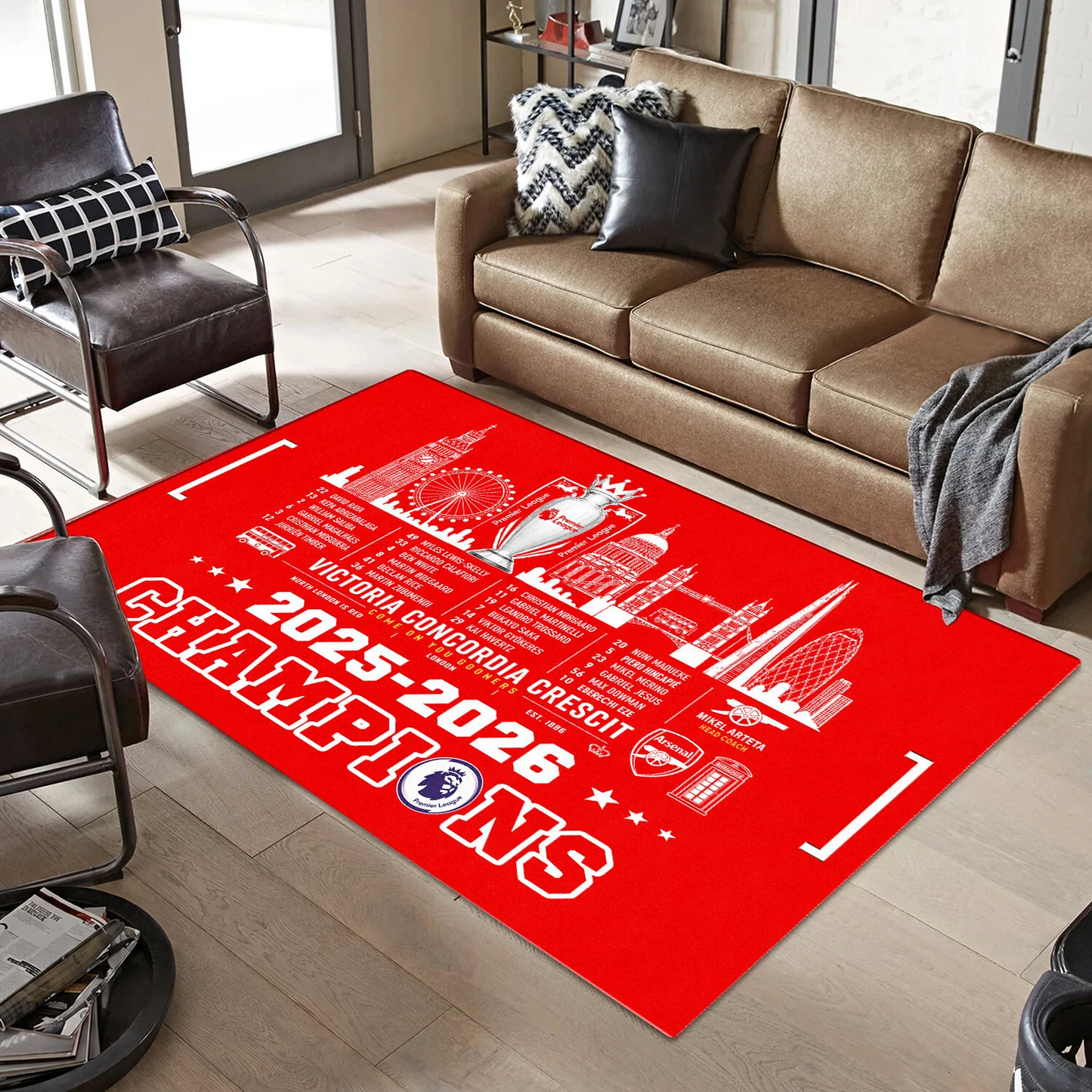 ARS FC Premier League Champions 2526 Rectangular Rug V4 DatND DVT