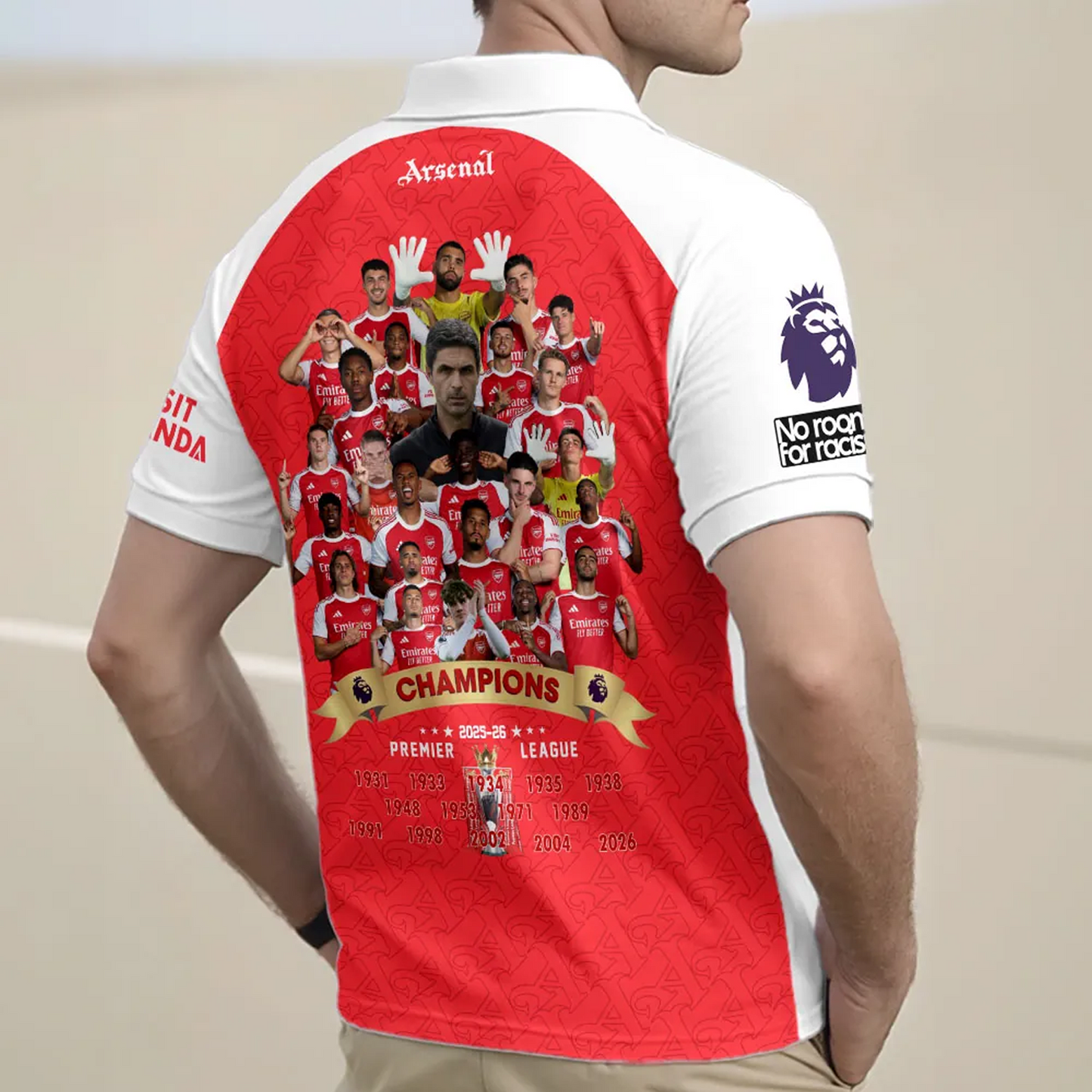 ARS FC Premier League Champions 2526 Zip Polo Shirt 2505 V2 DatND DVT