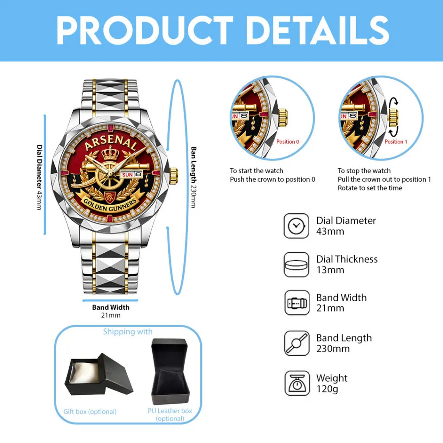 ARS x EPL Alloy Luxury Quartz Watch V1 DATND TANTD 200526