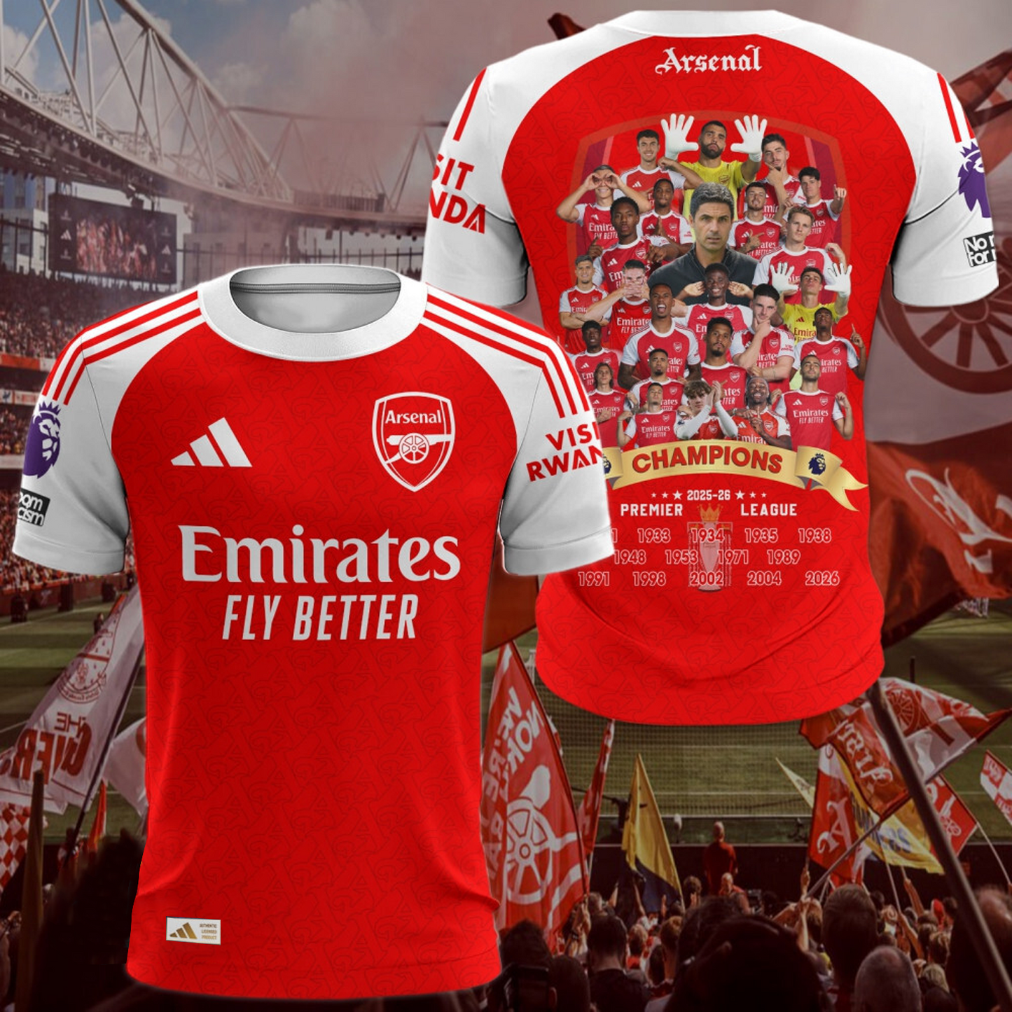 ARS.FC 25–26 Premier League Champions 3D Shirt V1 DatND DVT 1