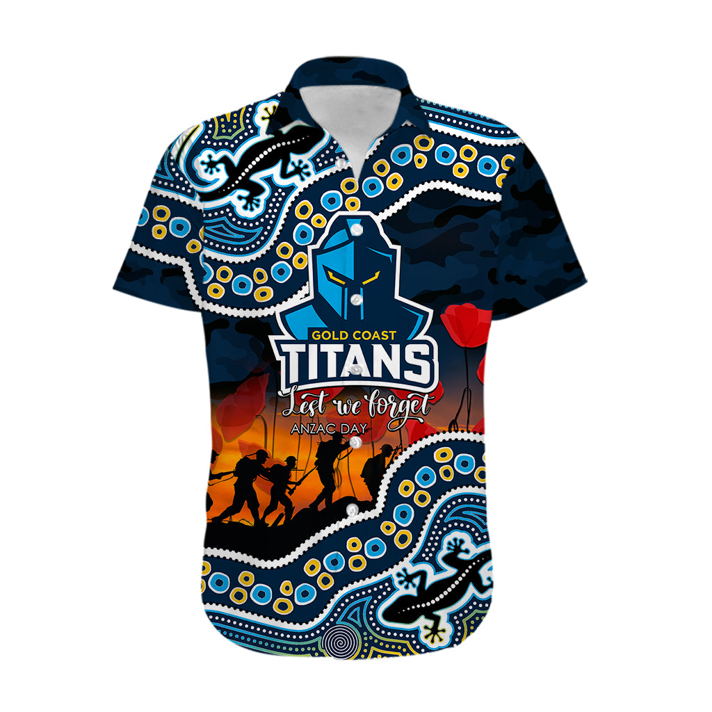 Anzac Day NRL - GLD Hawaiian Shirt Aboriginal Lizard Patterns LT6 DatND DVT