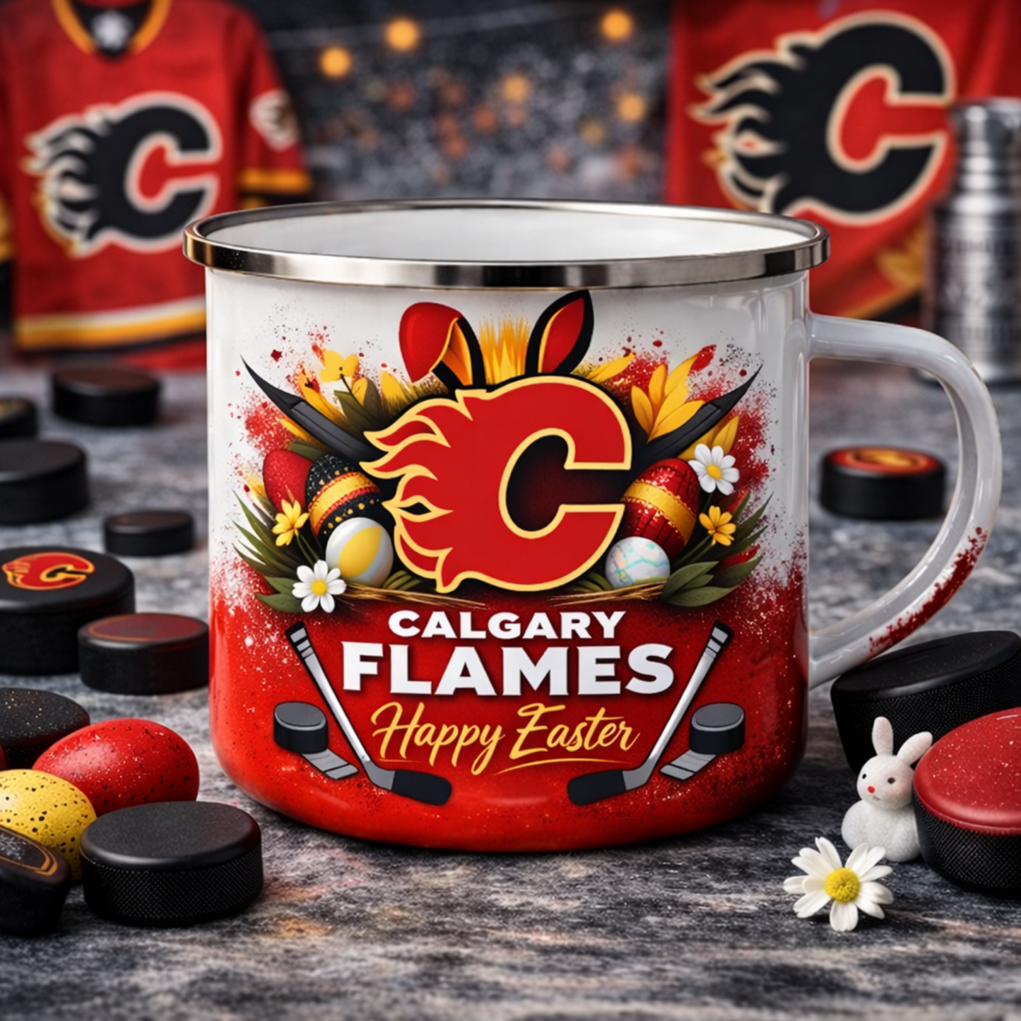 CGY X NHL Easter-themed enamel mug 0703 NAK NHT