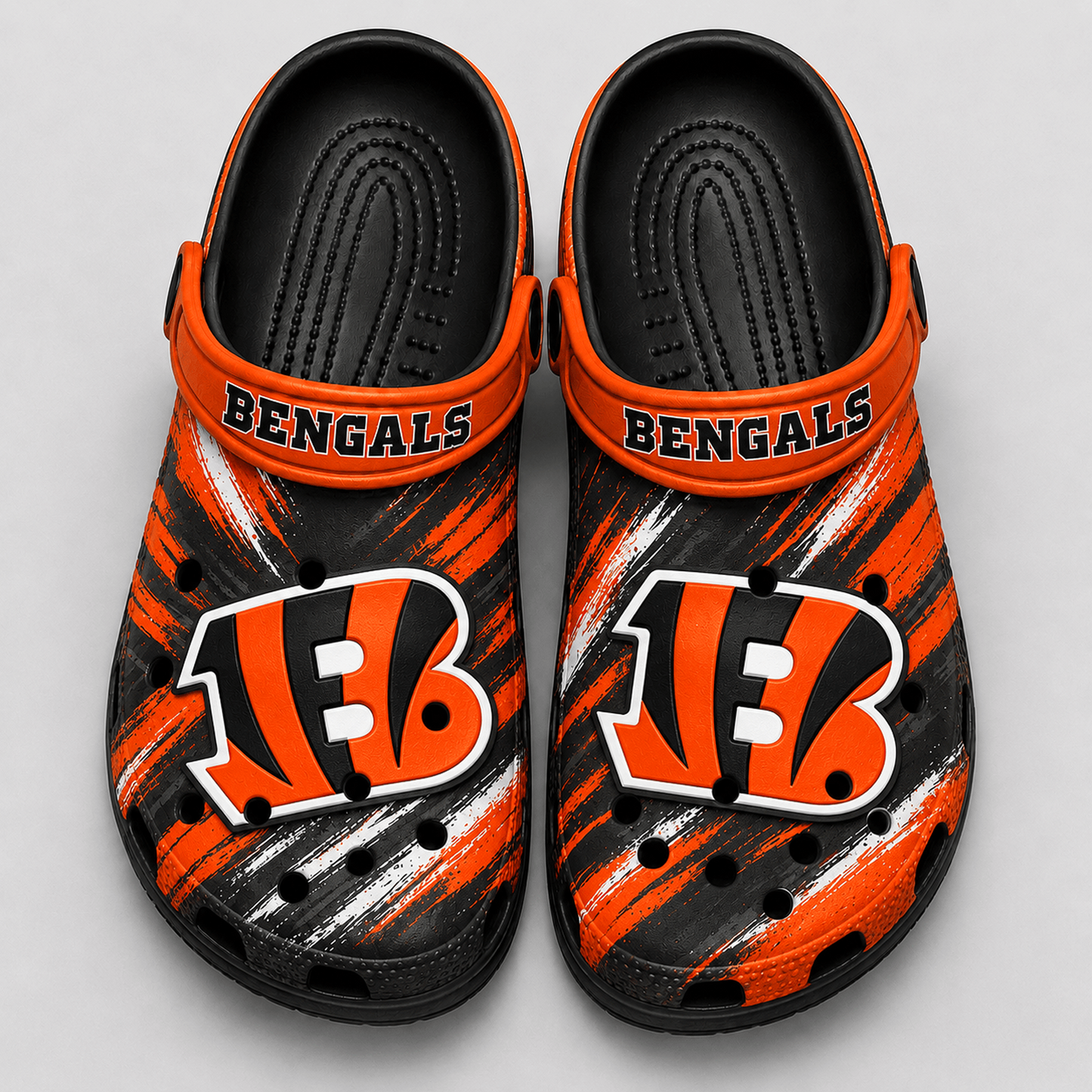CIN Premium NFL Game Day Football Fan Sport Clogs Crocs Abstract Scratch 1706