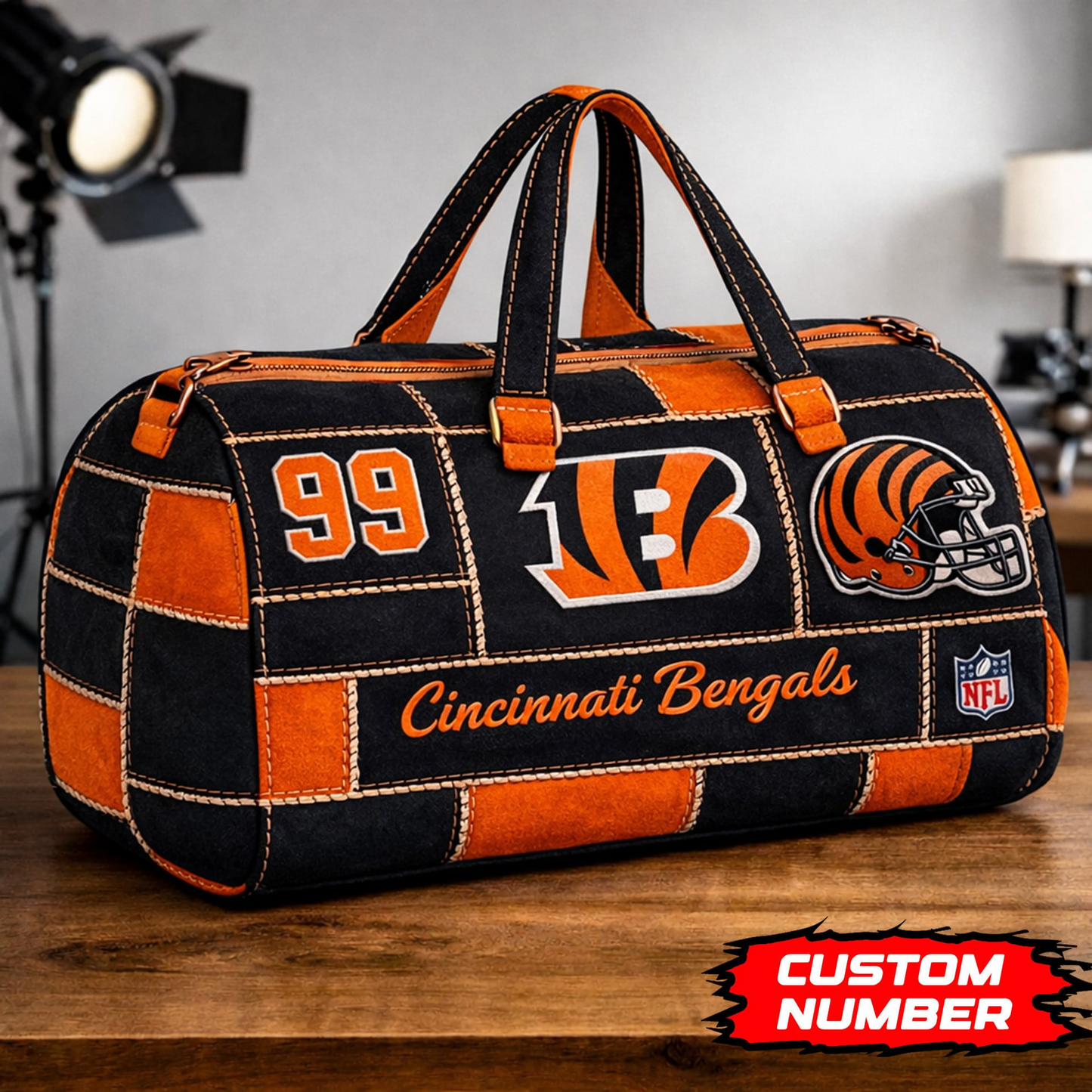 CIN Premium NFL Game Day Quilted Duffle Bag DDT NTL