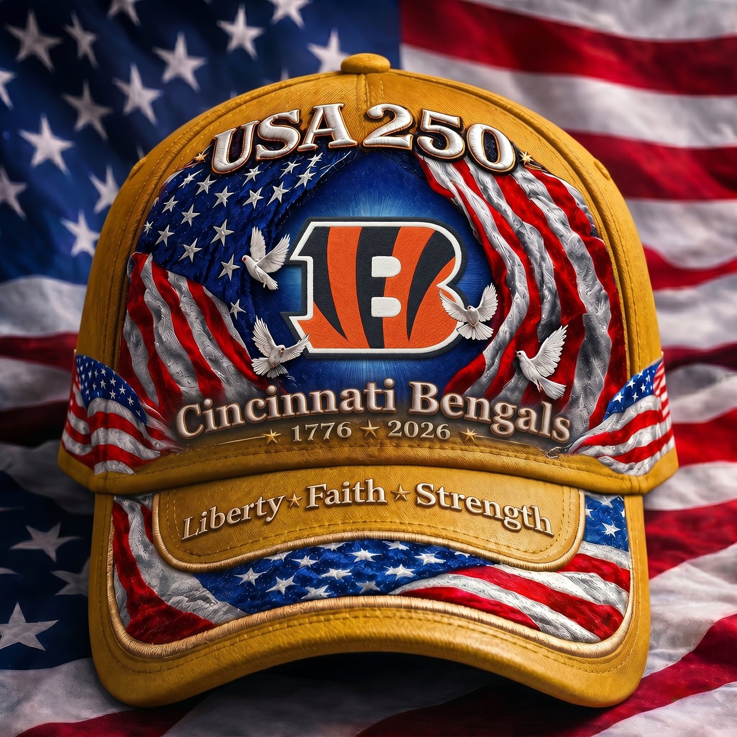Premium NFL x CIN 250 Years Anniversary Of Freedom Cap 220626