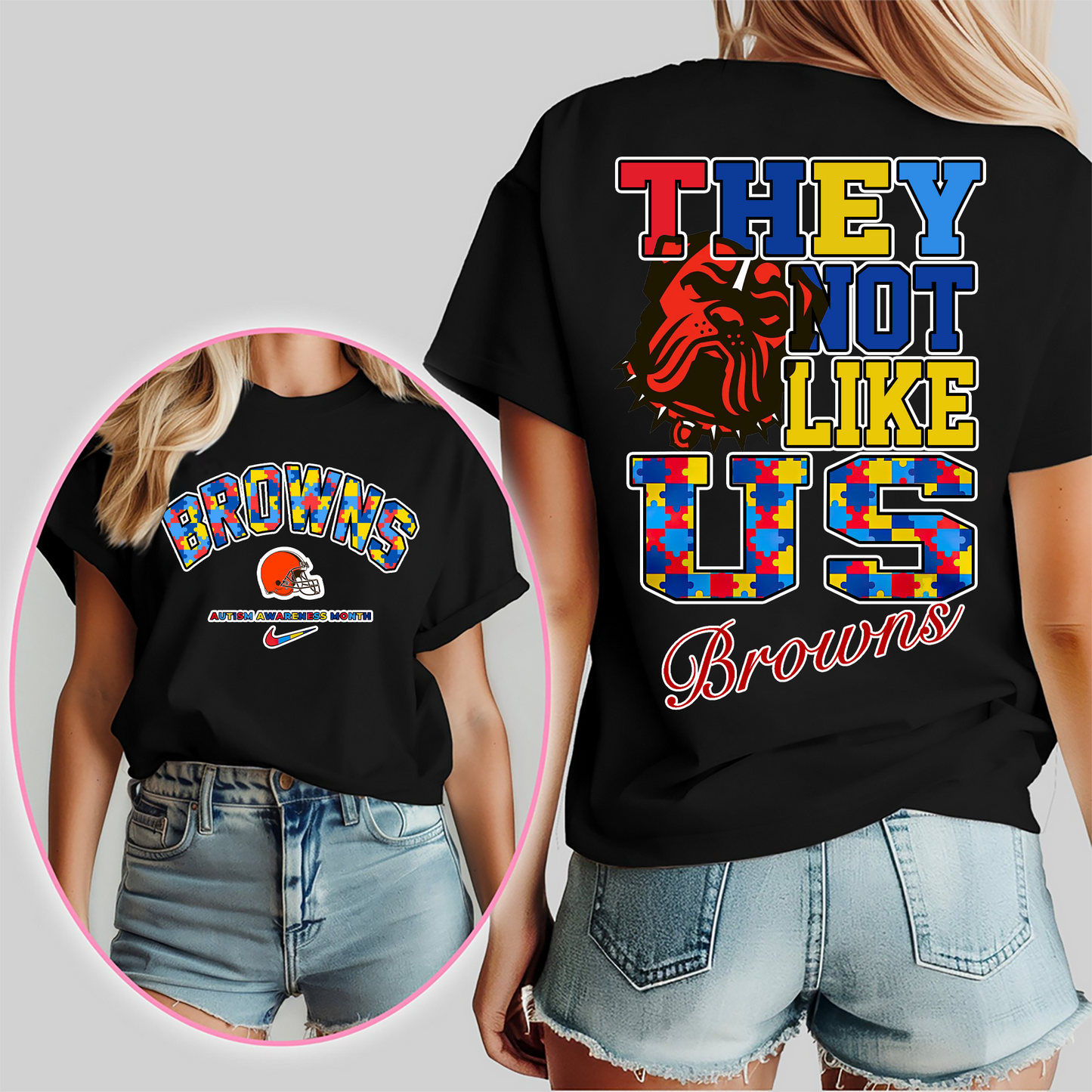 CLE Premium NFL Autism Awareness Month 3D Shirt DDT CTND