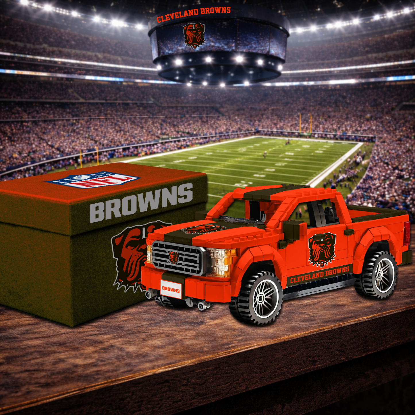 CLE X NFL Football-themed pickup truck building blocks 0703 NAK NHT