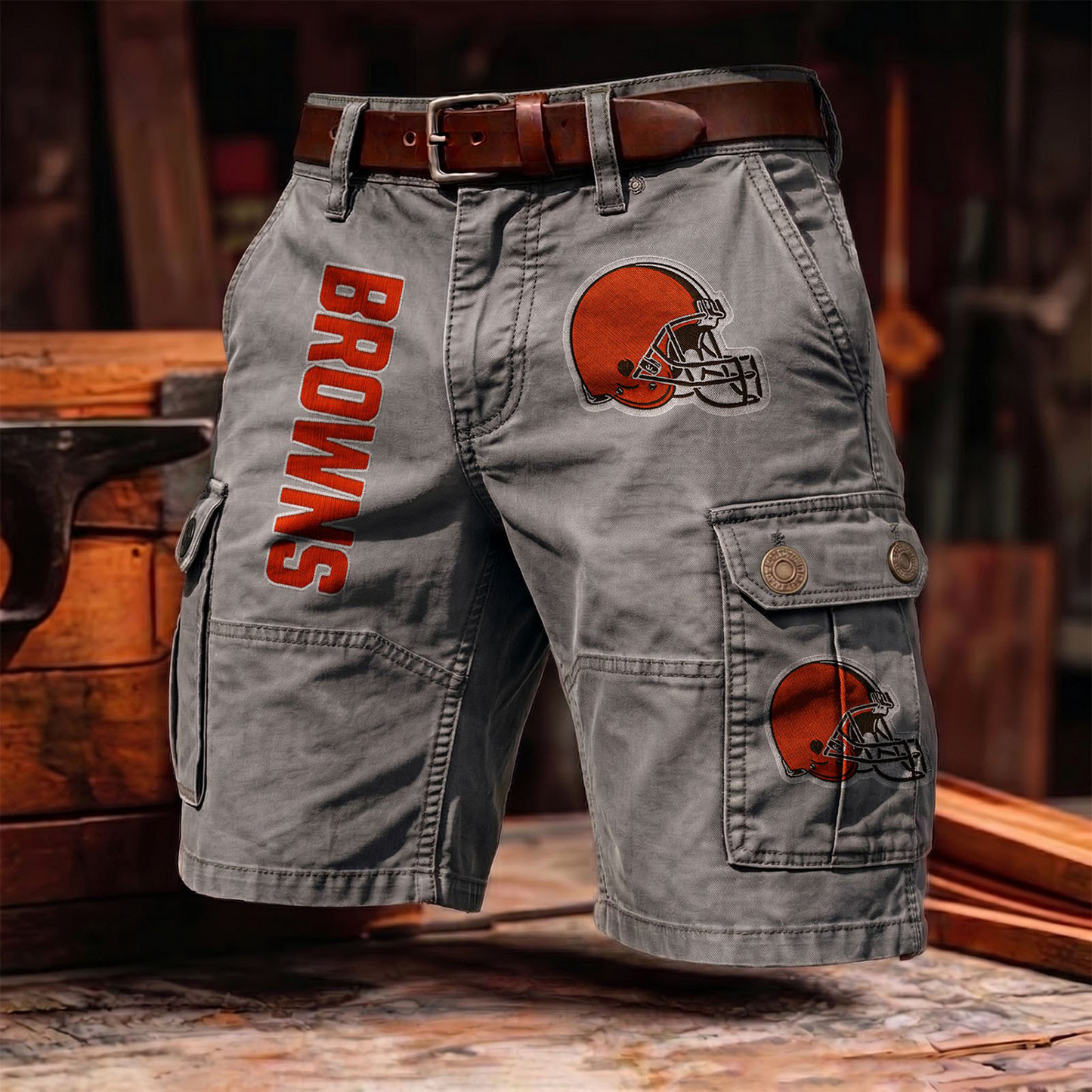 CLE x NFL Men's cotton cargo shorts 80526 LBN