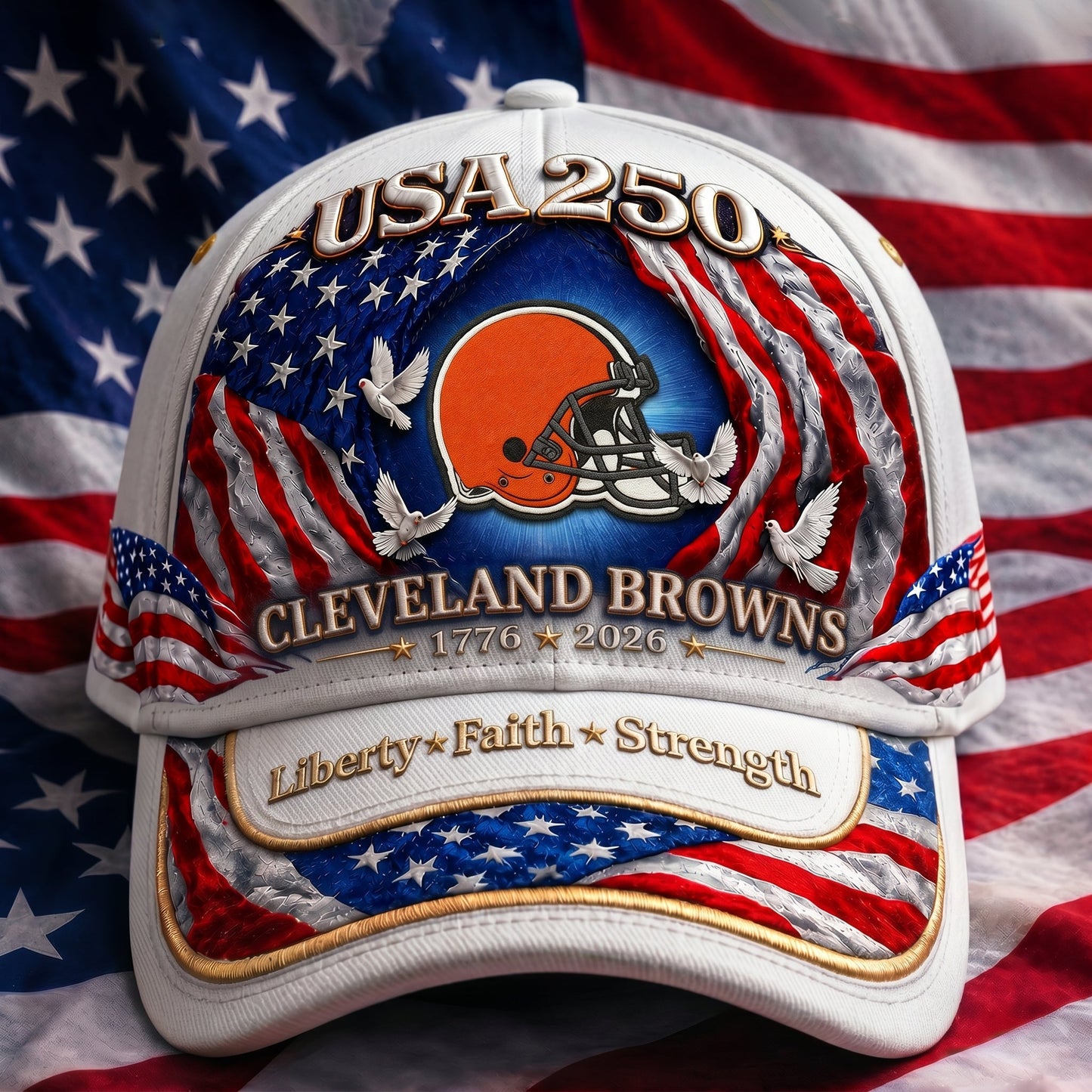 Premium NFL x CLE 250 Years Anniversary Of Freedom Cap 220626