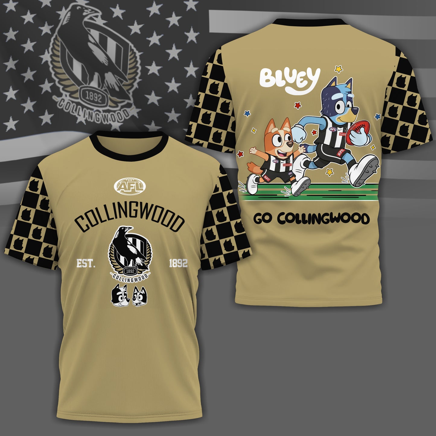 CM x AFL Premium Bluey 3D Shirt DDT TTTZ