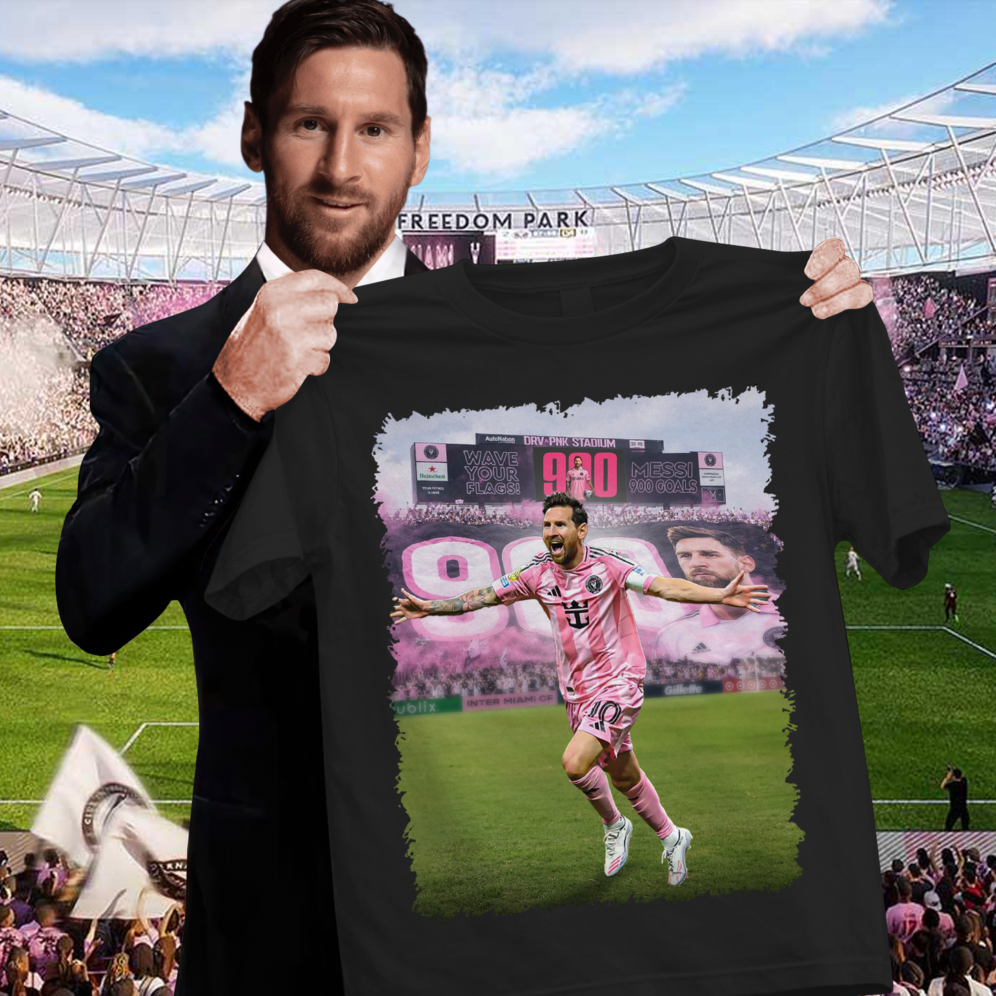Congratulations M10 900 Goals Shirt DDT 190326 NTL