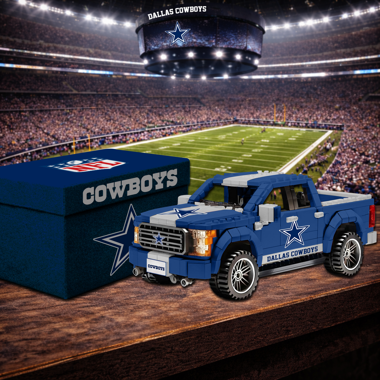 DAL X NFL Football-themed pickup truck building blocks 0703 NAK NHT