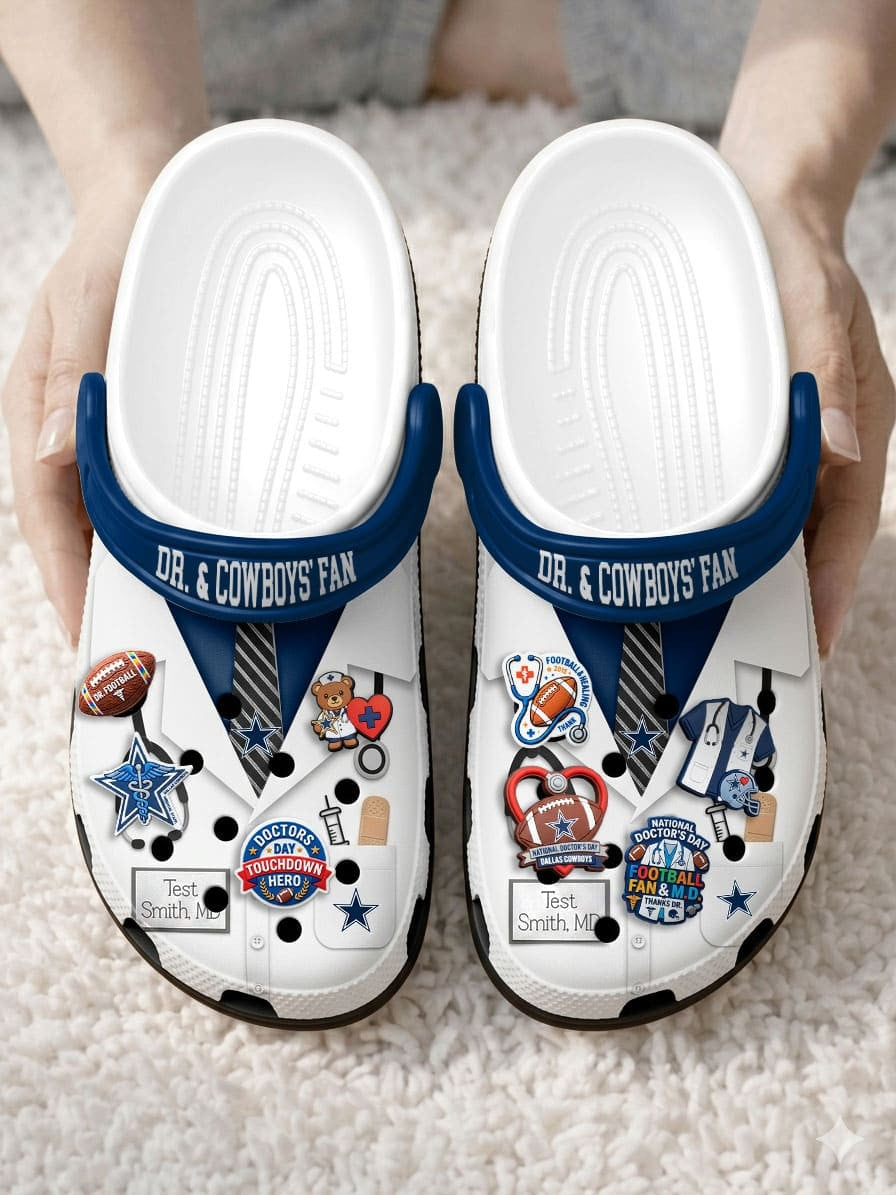 DC PREMIUM NFL NATIONAL DOCTOR'S DAY CLOGS WITH 8 CHARMS DDT CTND