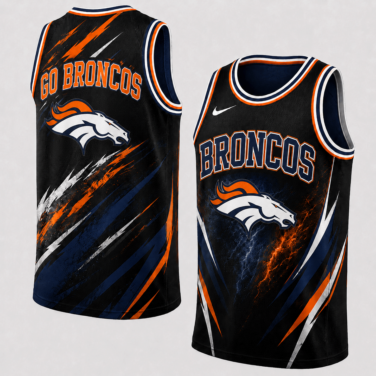 DEN Premium NFL Abstract Scratch Sports Tank Top 1306