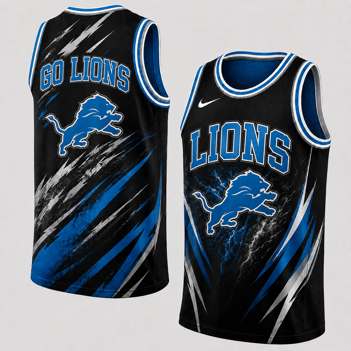 DET Premium NFL Abstract Scratch Sports Tank Top 1306