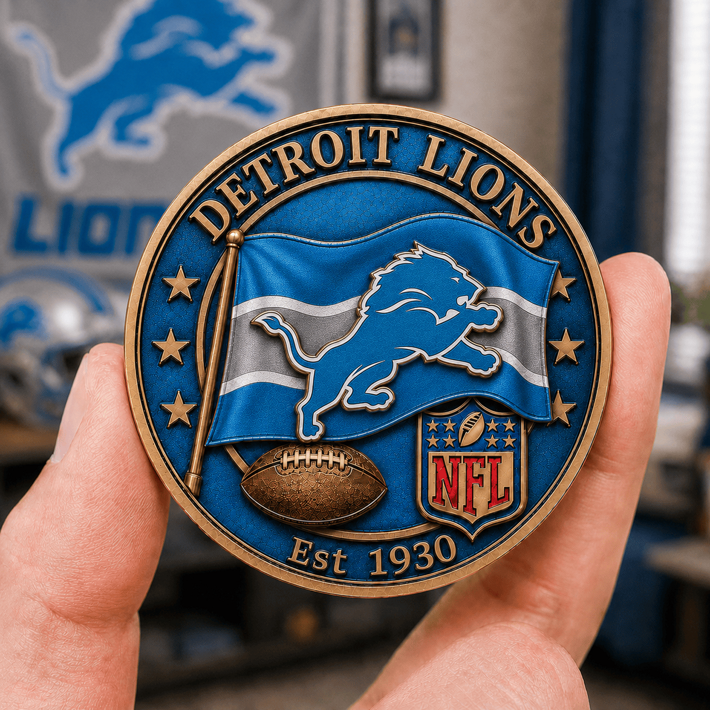 DET Premium NFL Fan Pride Commemorative Coin 1906