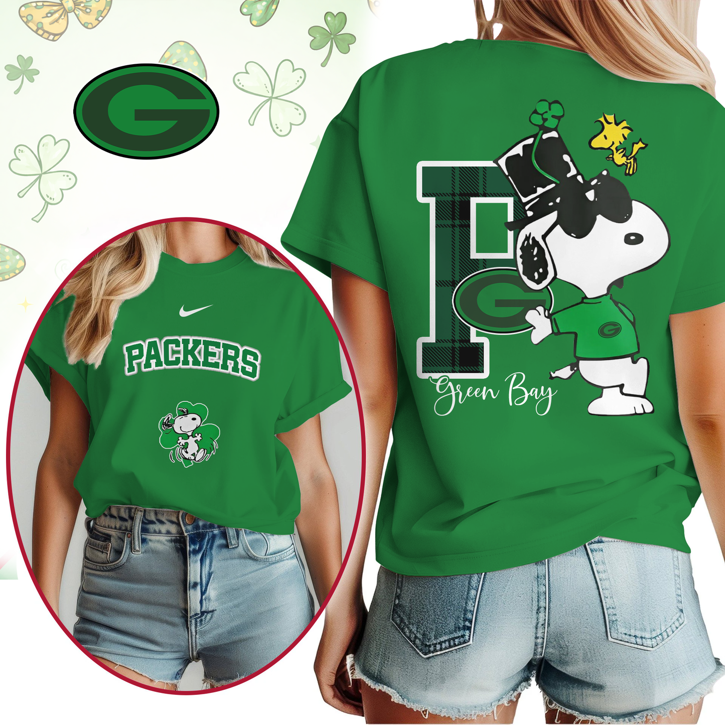 GBP Premium NFL Snoopy St. Patricks Day Shirt DDT NTL