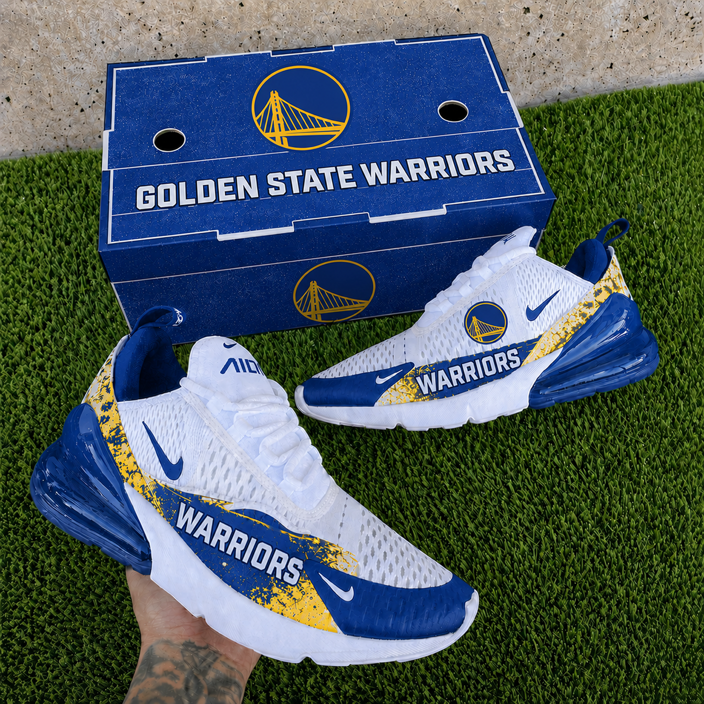 GSW x NBA Nike Air Max 270 Shoes 1905 DatND DVT