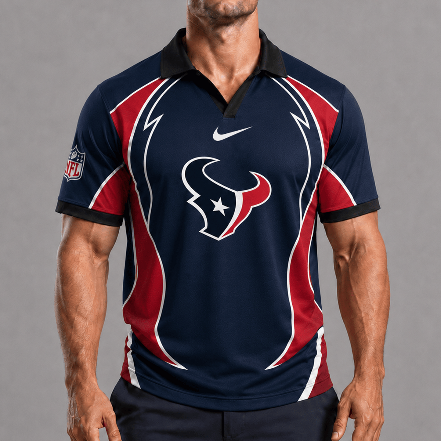 HOU x NFL Premium Rugby Polo Shirt 1506