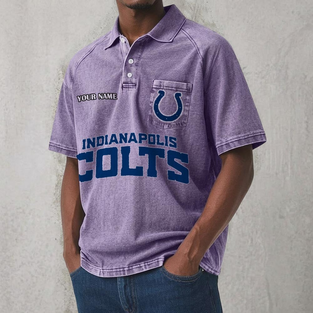 IND x NFL Men's Distressed Turn-Down Collar Polo DATND TANTD 250526