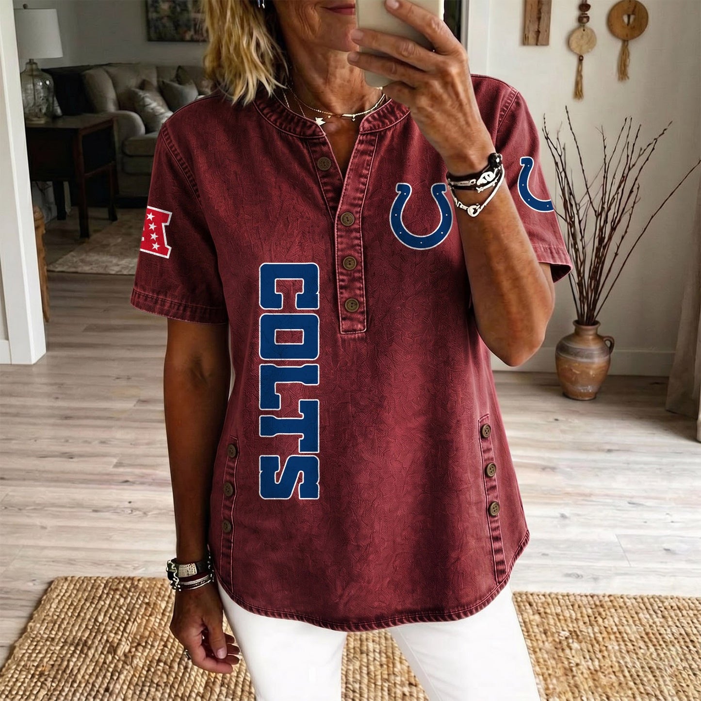 IND x NFL Women‘s Denim Casual Tops DATND LBN 190526