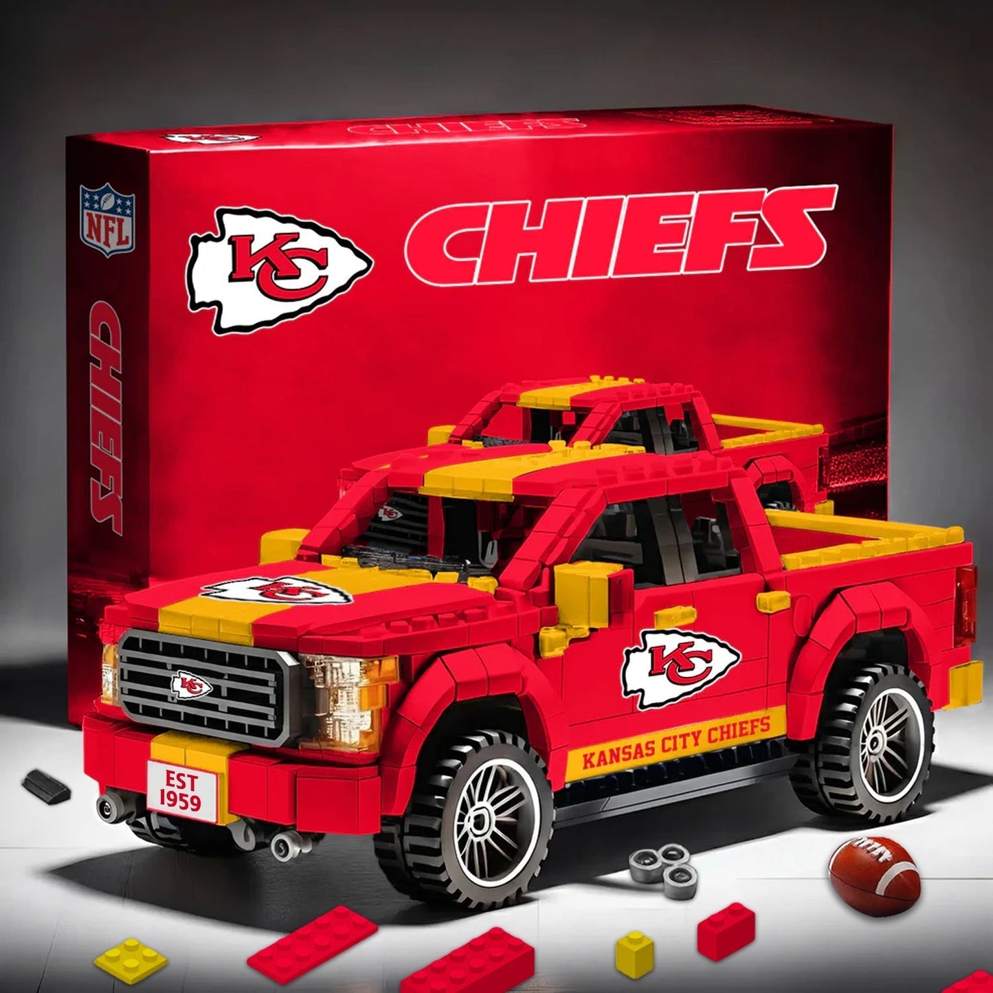 KC X NFL 3D Racing Truck Model Building Block Set NDT NHM