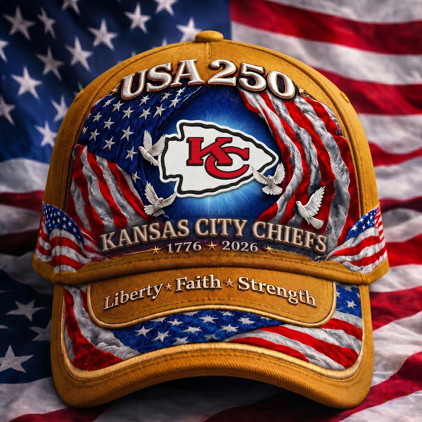 Premium NFL x KCC 250 Years Anniversary Of Freedom Cap 220626