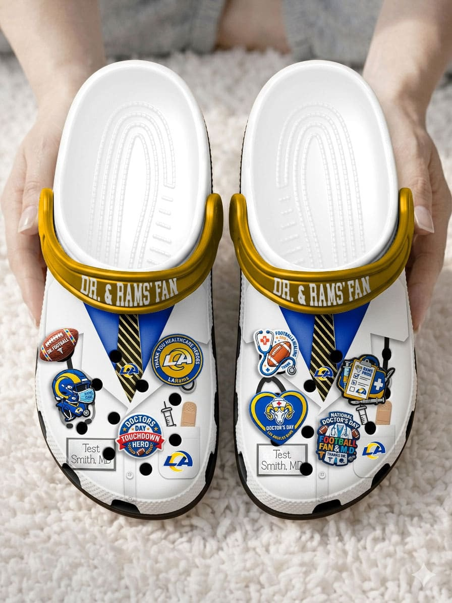 LAR PREMIUM NFL NATIONAL DOCTOR'S DAY CLOGS WITH 8 CHARMS DDT CTND