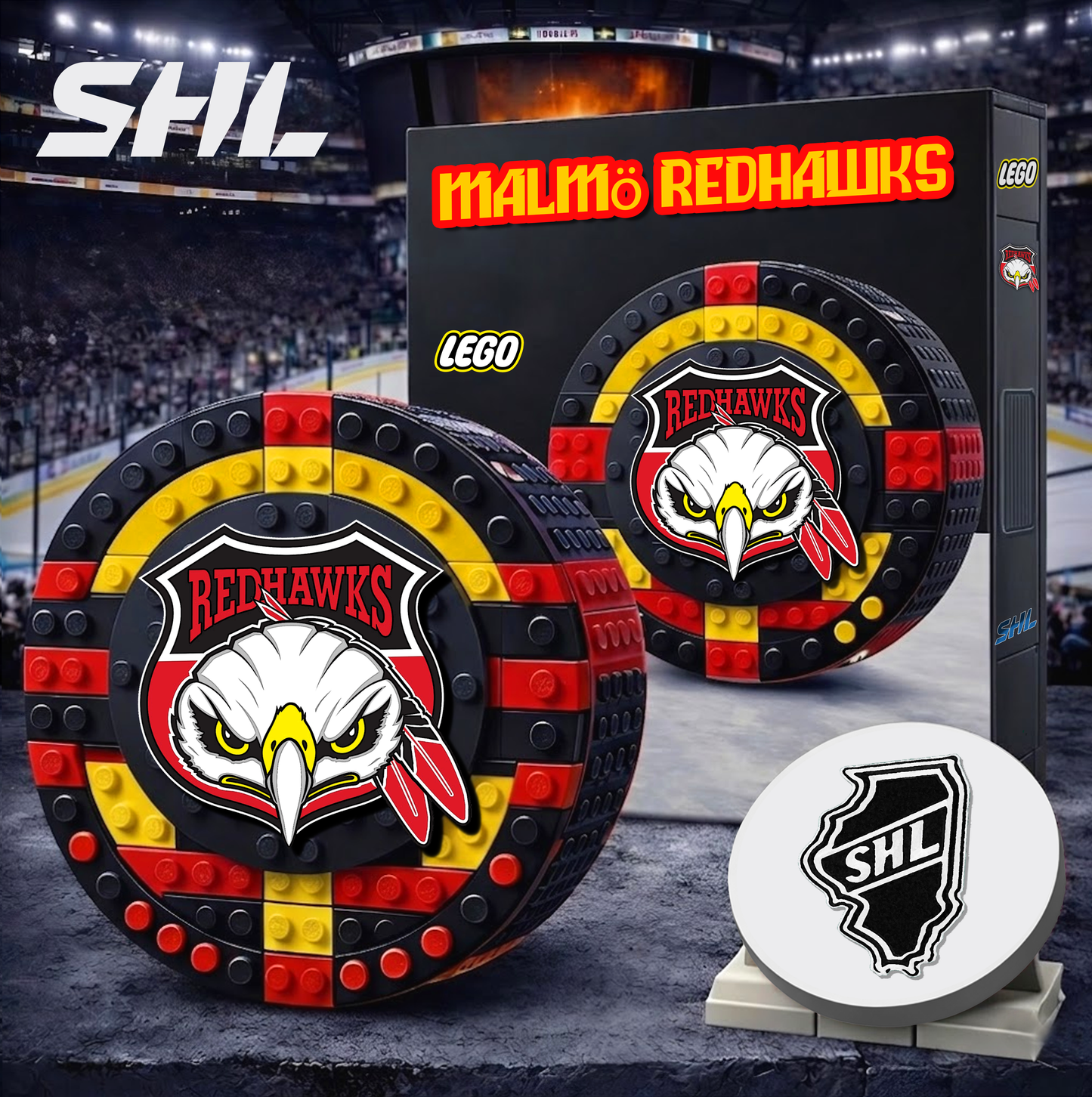 MAL x SHL Hockey 3D Puck Building Block Set Limited Editions NDT VHM 130426