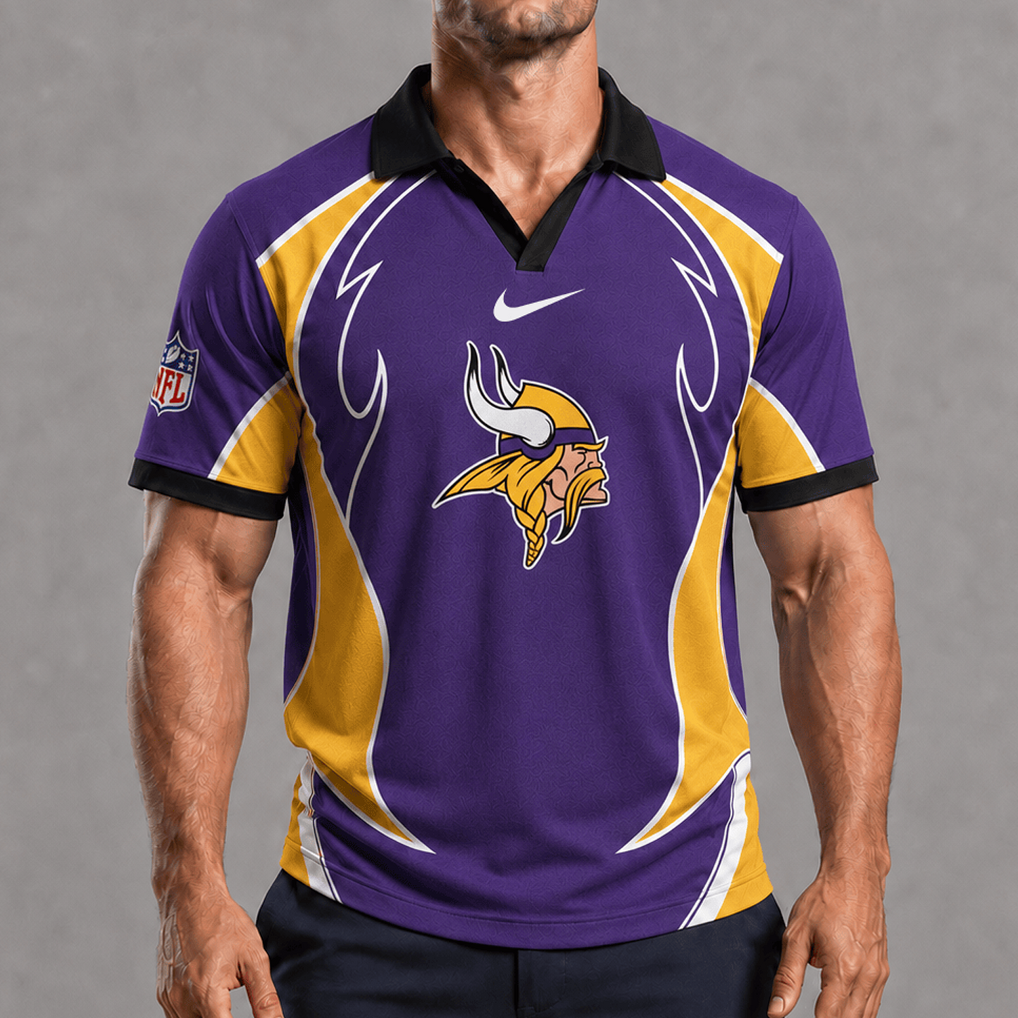 MIN x NFL Premium Rugby Polo Shirt 1506