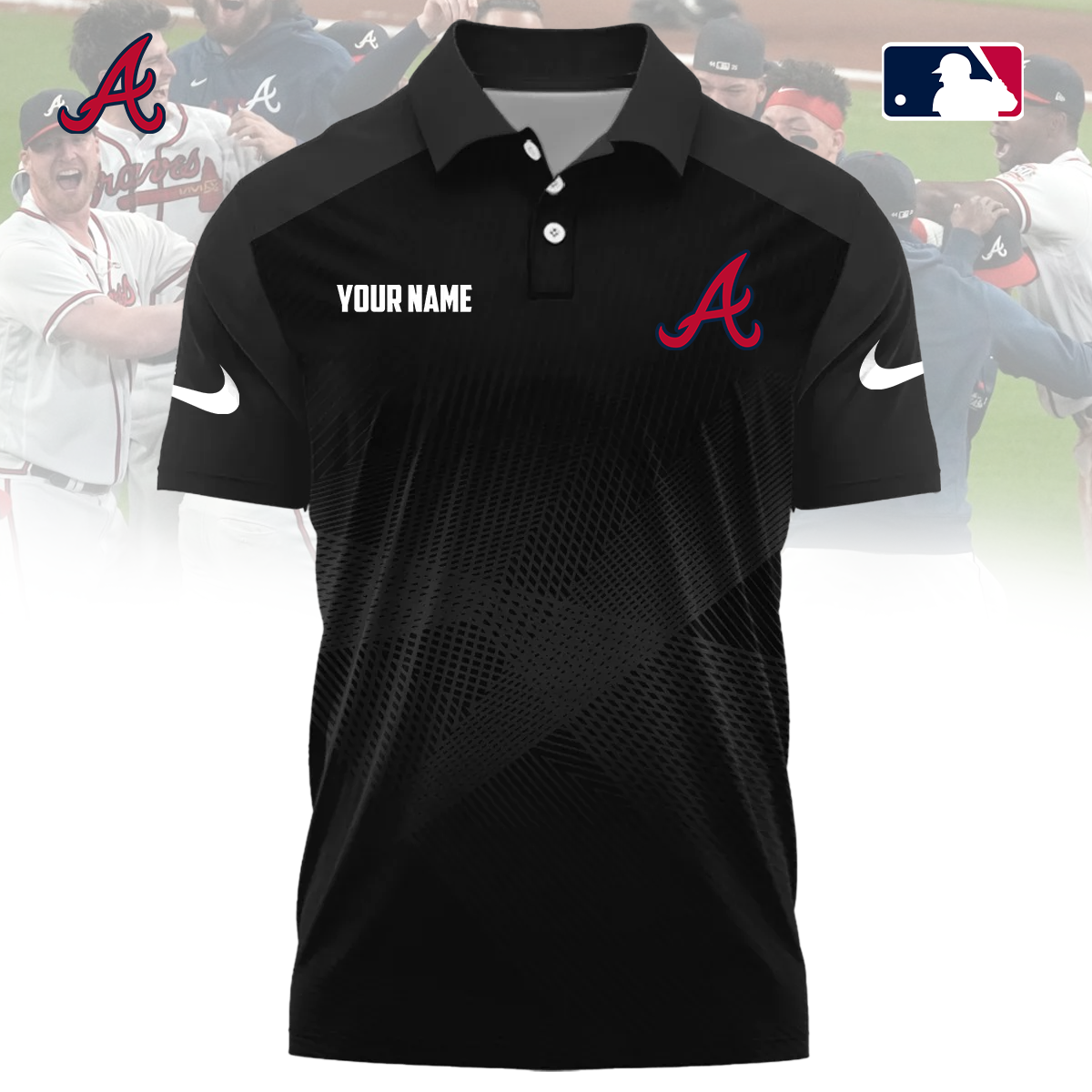MLB x ATL Custom Name Sport Premium Polo Shirt HLP 30426 HLPHUONG