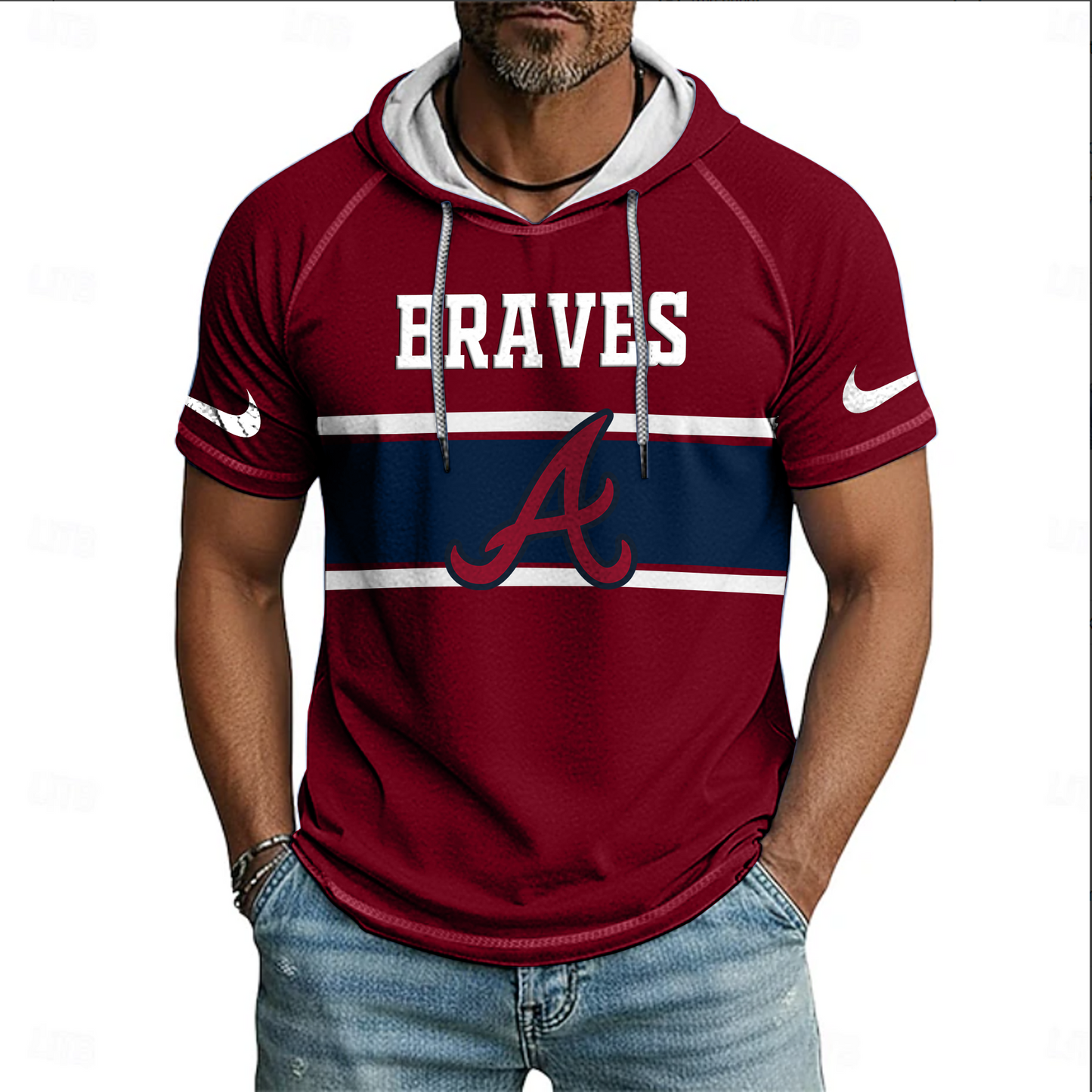 MLB x ATL Hooded Short Sleeve Shirt HLP 070426 HLPHUONG 1
