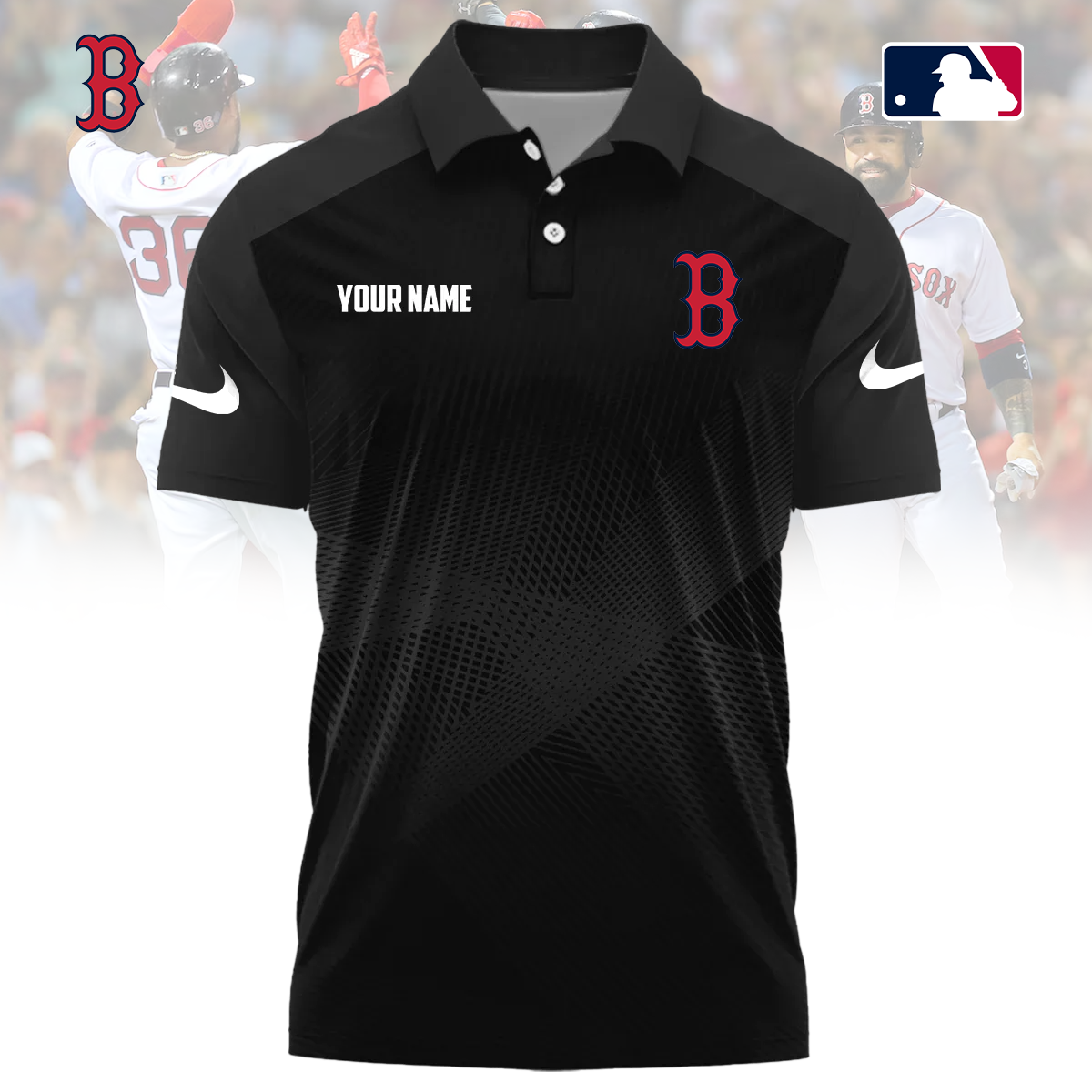 MLB x BOS Custom Name Sport Premium Polo Shirt HLP 30426 HLPHUONG