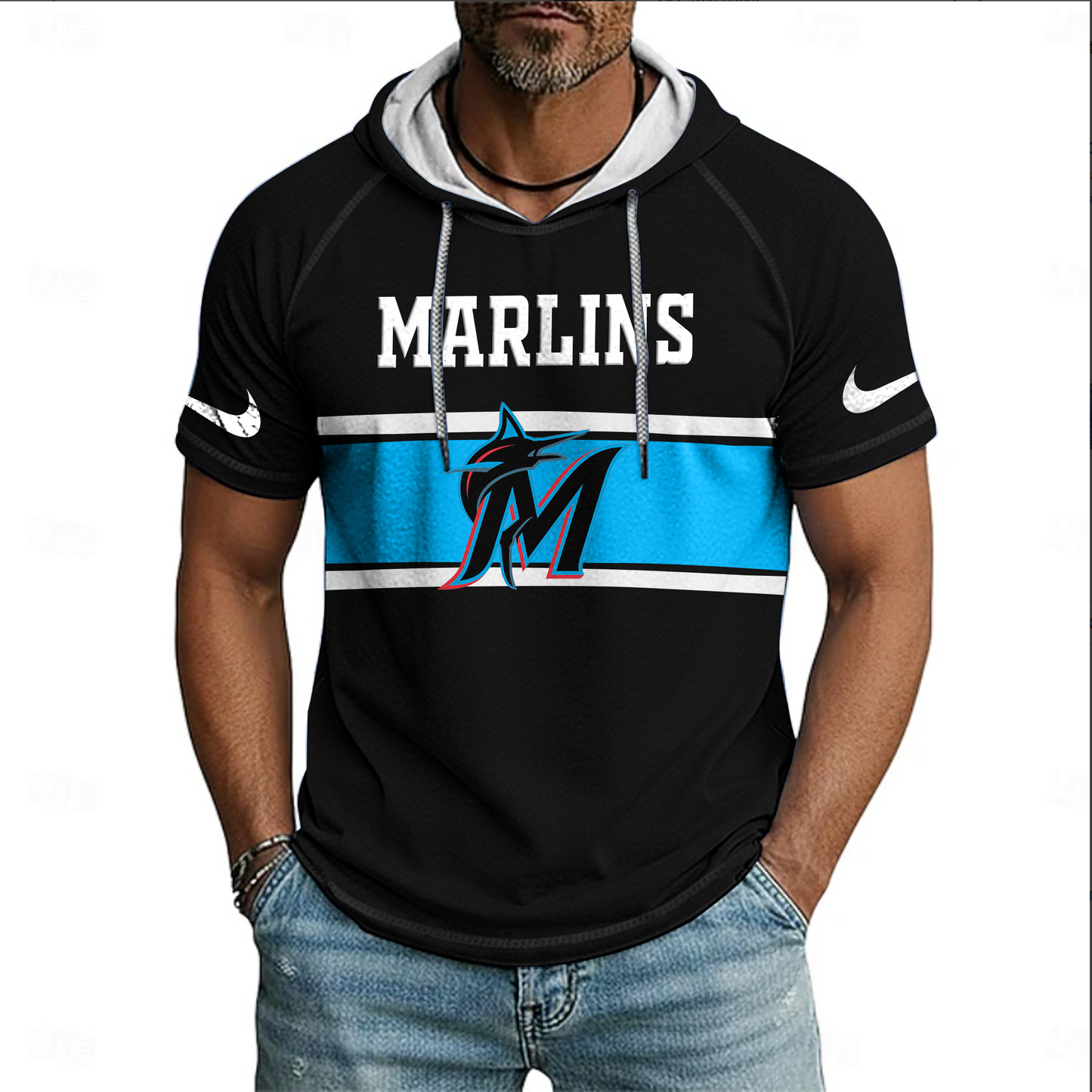 MLB x MIA Hooded Short Sleeve Shirt HLP 070426 HLPHUONG 1