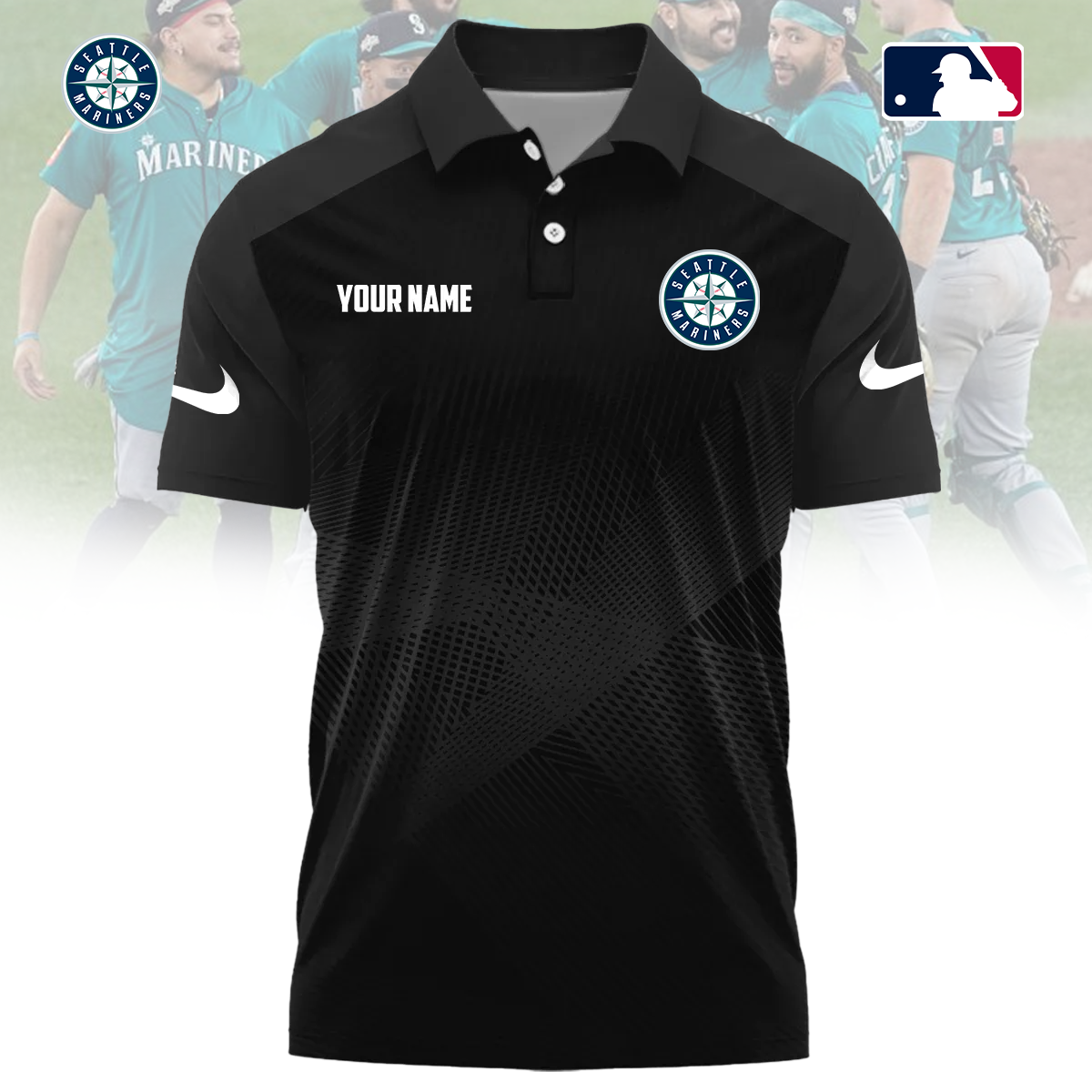 MLB x SEA Custom Name Sport Premium Polo Shirt HLP 30426 HLPHUONG
