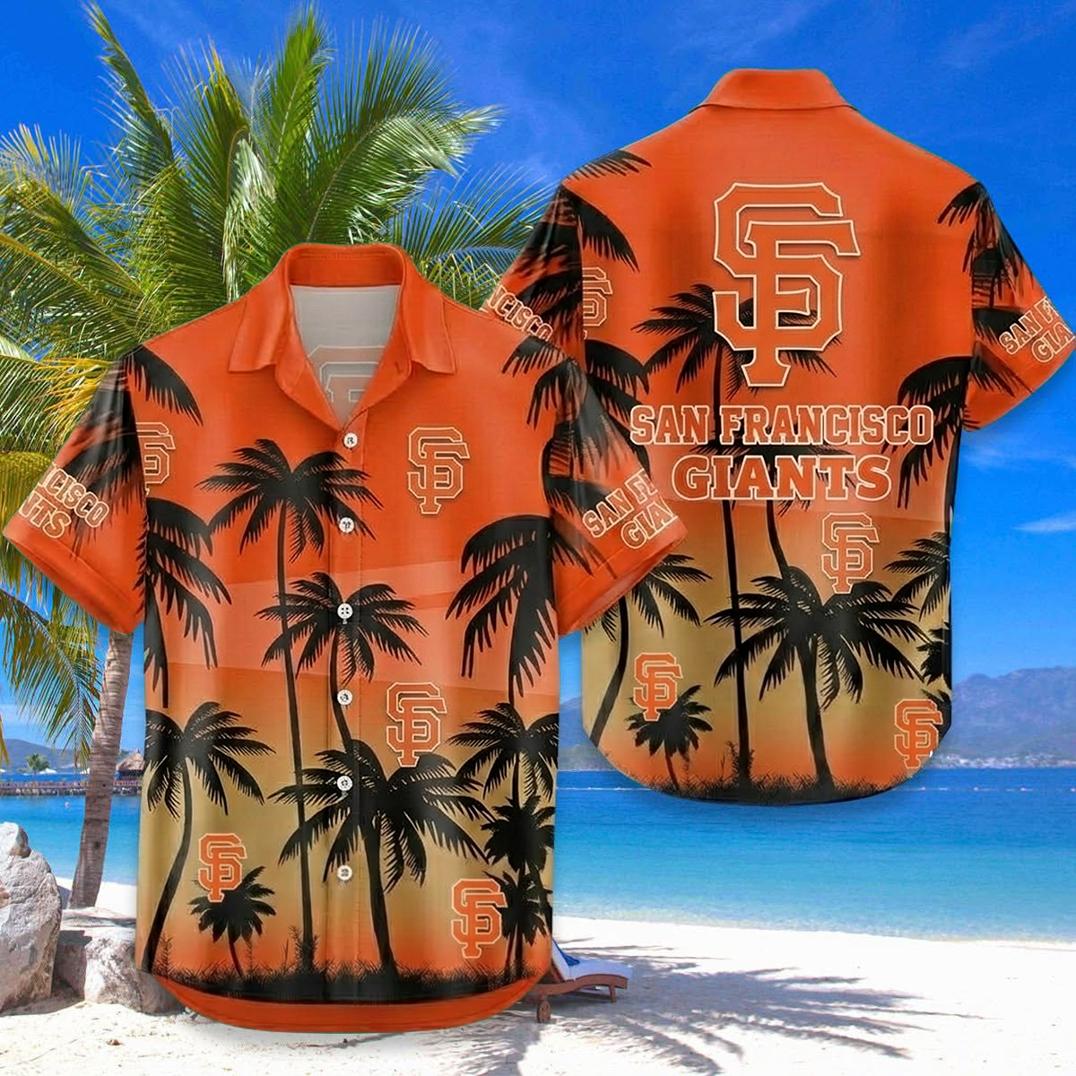 MLB x SF Coconut Hawaiian Shirt HLP 230426 LBN