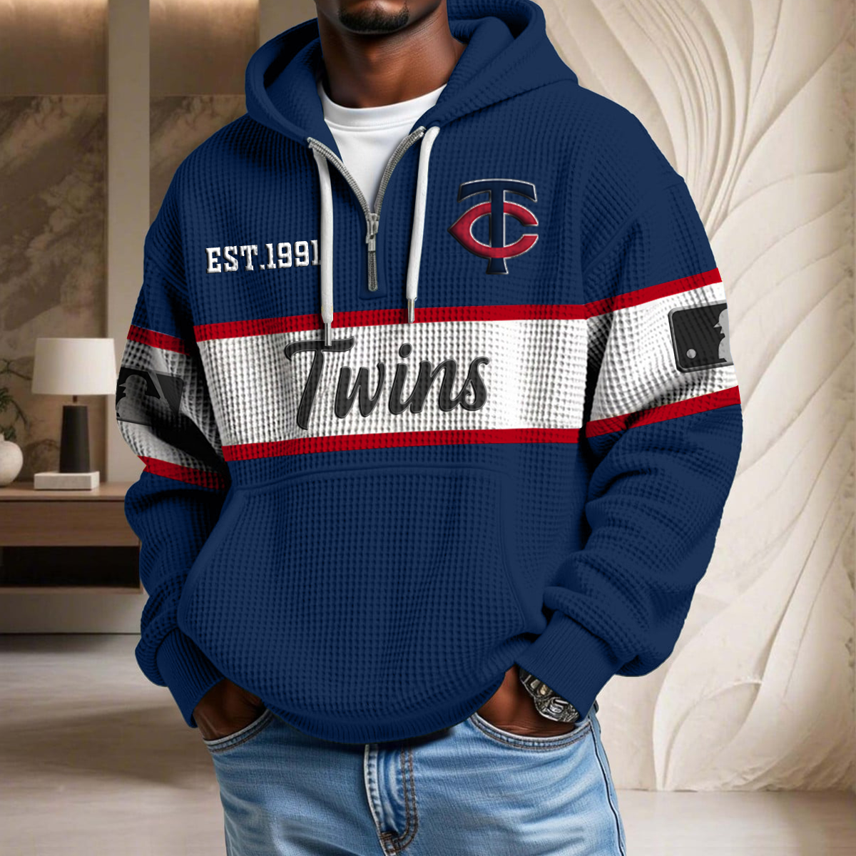 MLB x MT EST Waffle Half Zip Hoodie HLP HLPHUONG