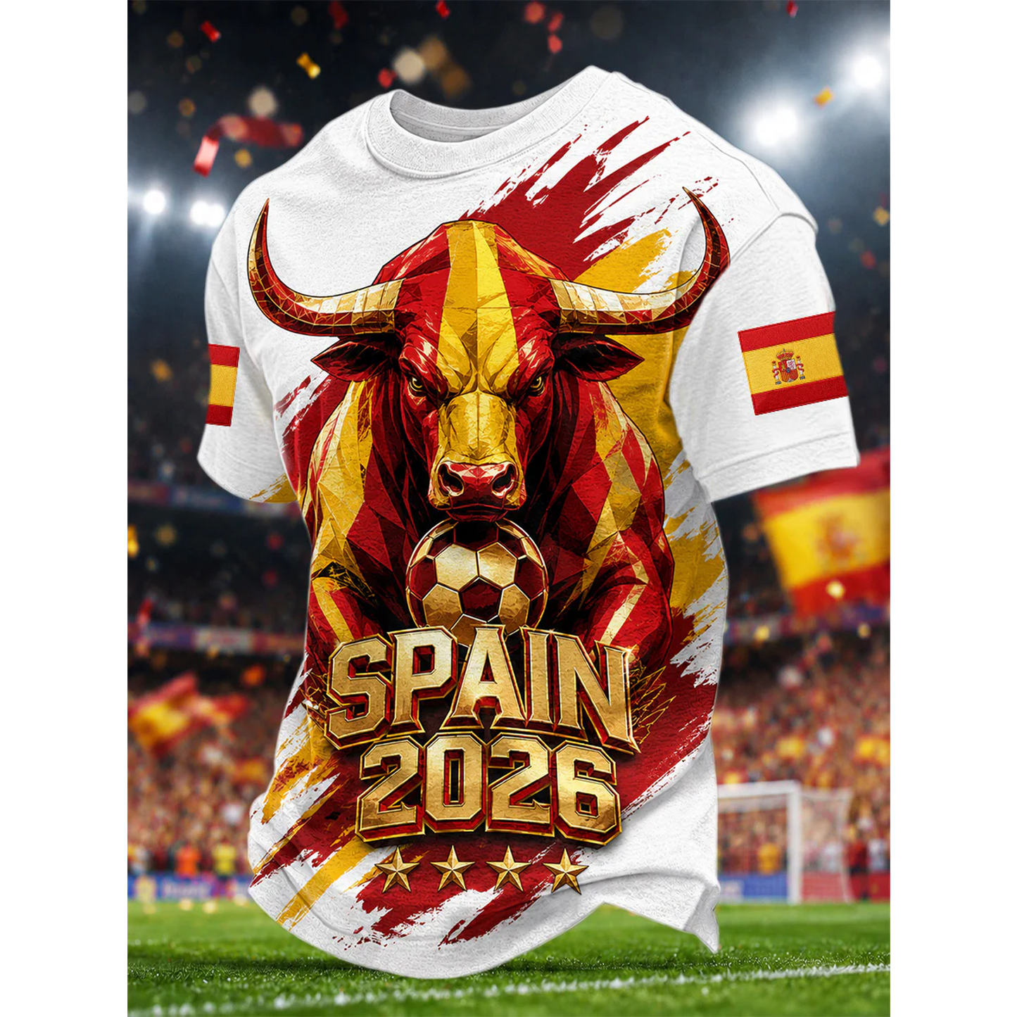 Men's Spanish Football Print Casual Shirt V17 DATND TANTD 050626