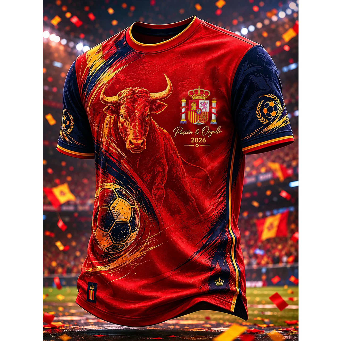 Men's Spanish Football Print Casual Shirt V22 DATND TANTD 050626