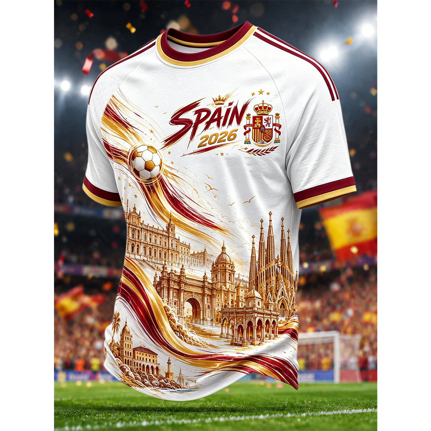 Men's Spanish Football Print Casual Shirt V23 DATND TANTD 050626