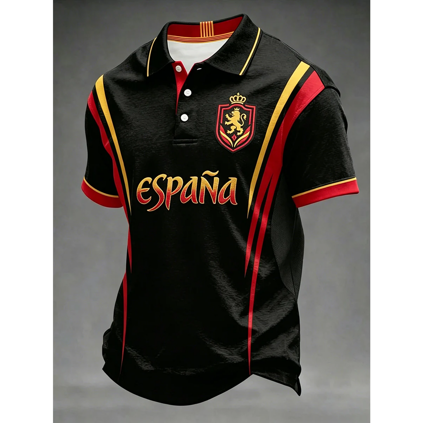 Men's Spanish Football Print Casual Shirt V36 DATND TANTD 050626