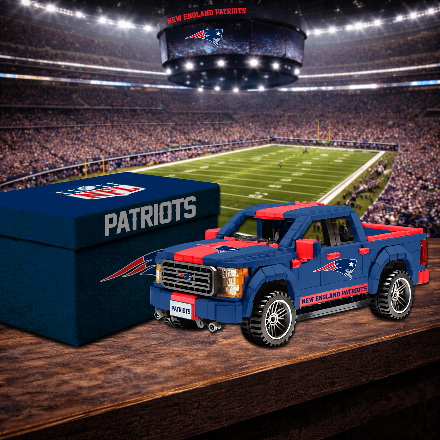 NE X NFL Football-themed pickup truck building blocks 0703 NAK NHT