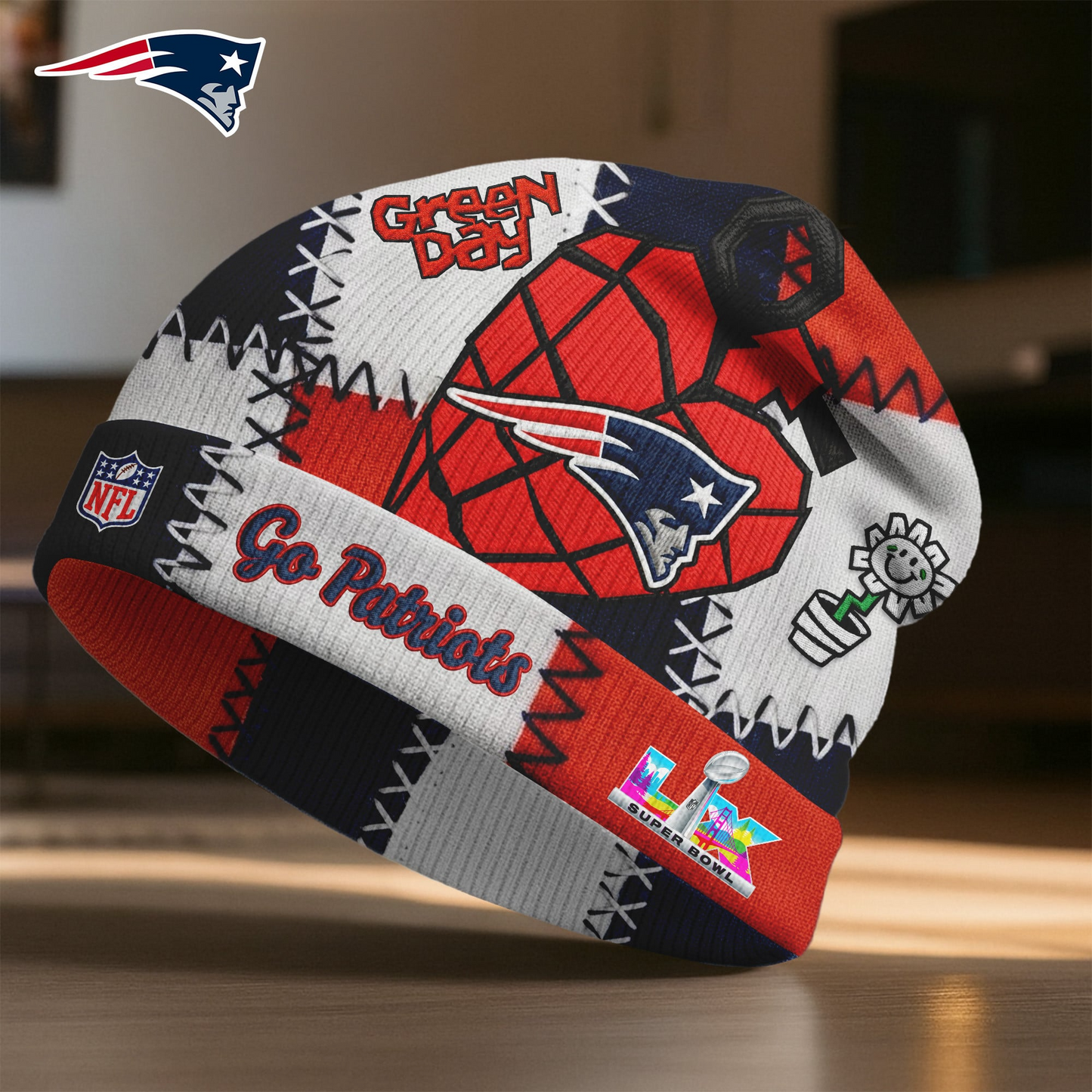 NEP Premium NFL 2026 Super Bowl 3D Beanie Hat DDT NTL