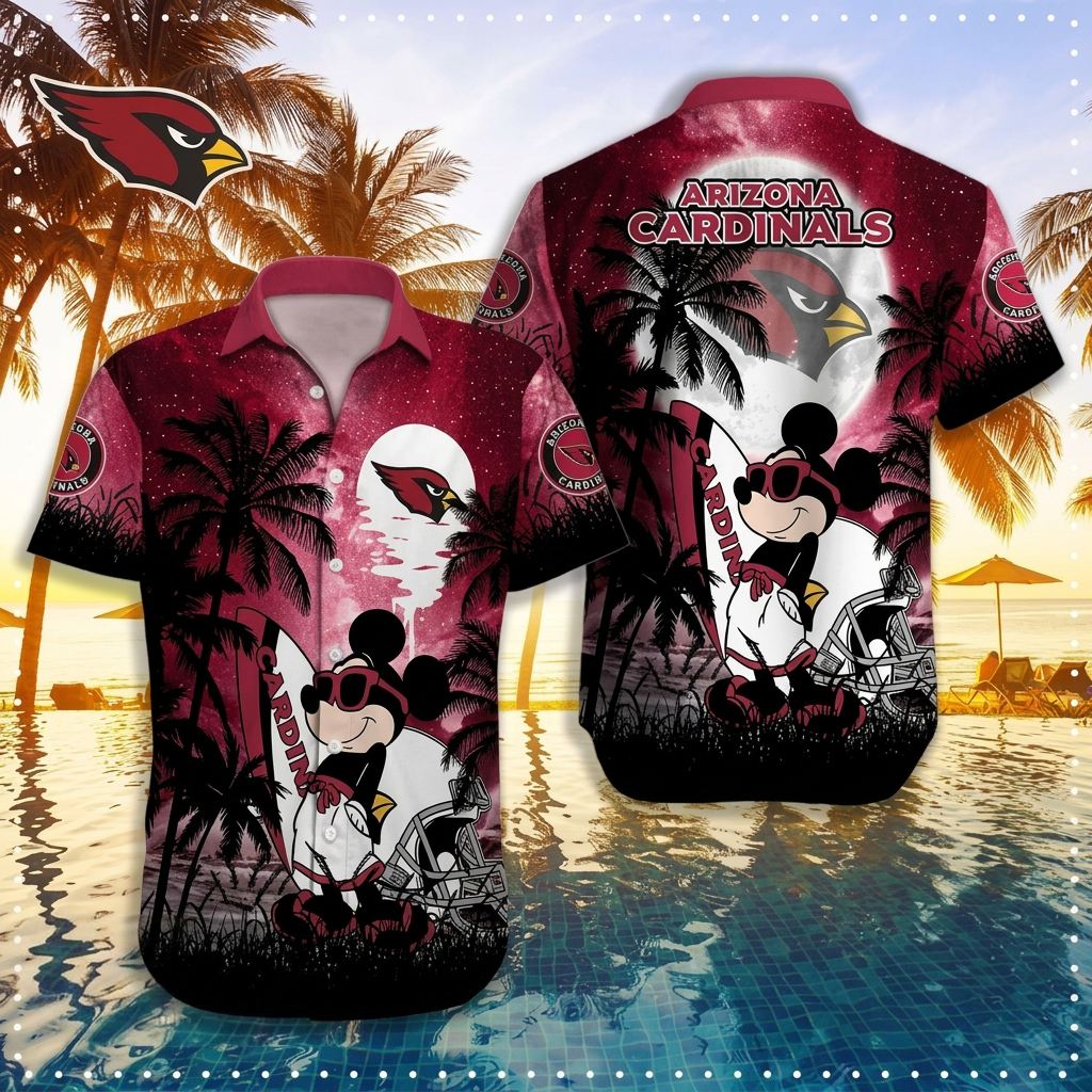 NFL X ARI MK Tropical Trees Hawaiian Shirt HLP 070526 LBN